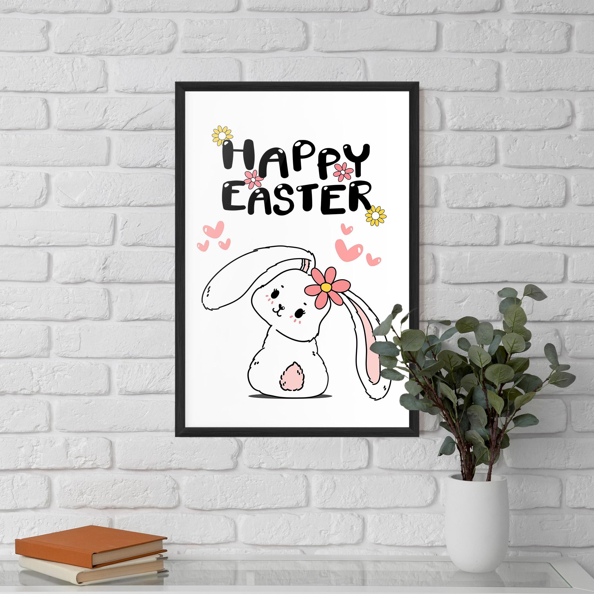 Keretezett Poszter Cute Spring Bunny mockup 5