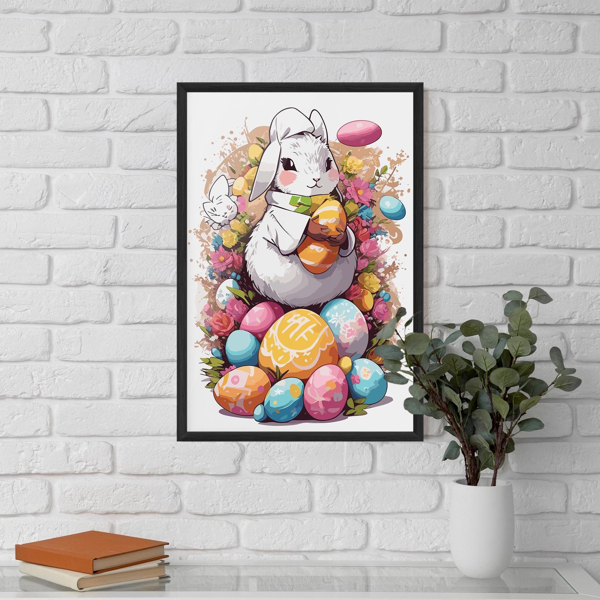 Keretezett Poszter White Easter Bunny mockup 5