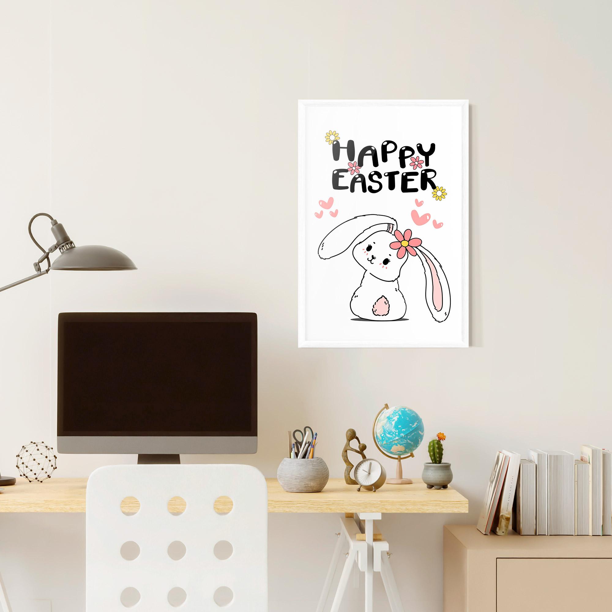 Keretezett Poszter Cute Spring Bunny mockup 6