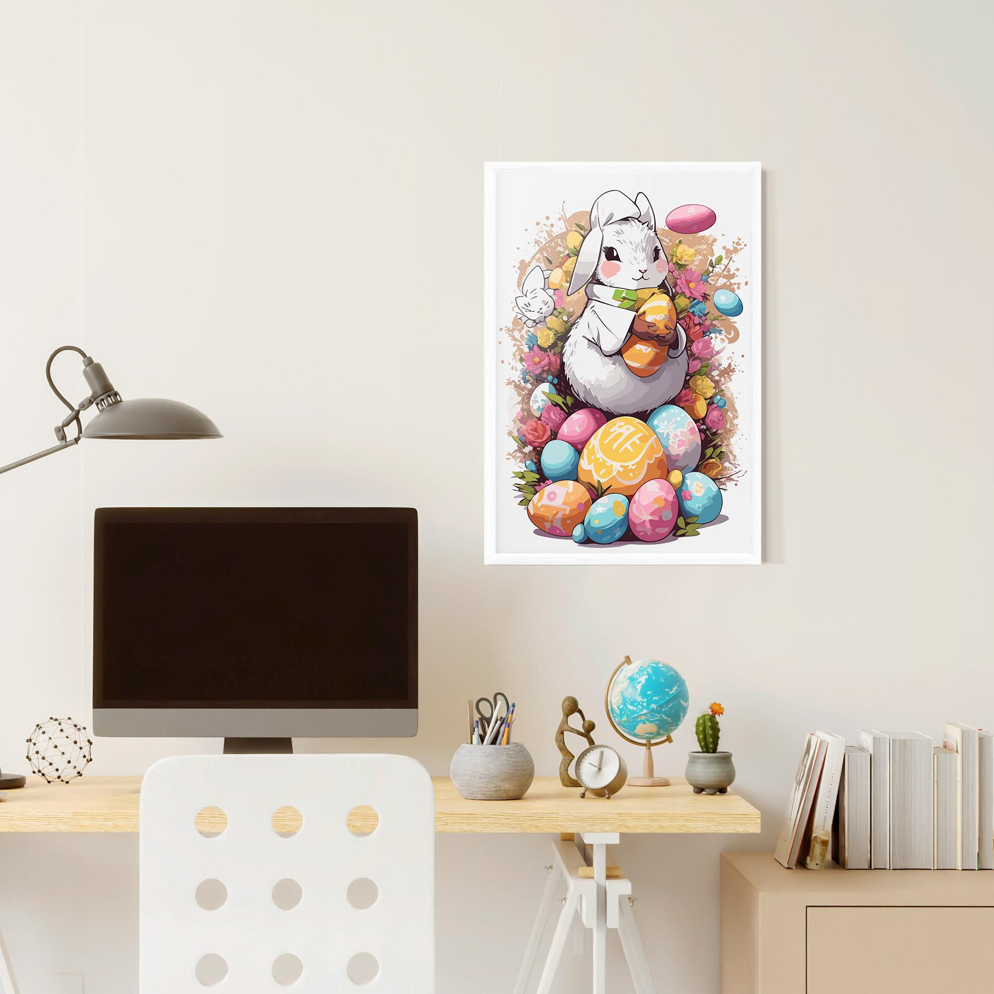 Keretezett Poszter White Easter Bunny mockup 6