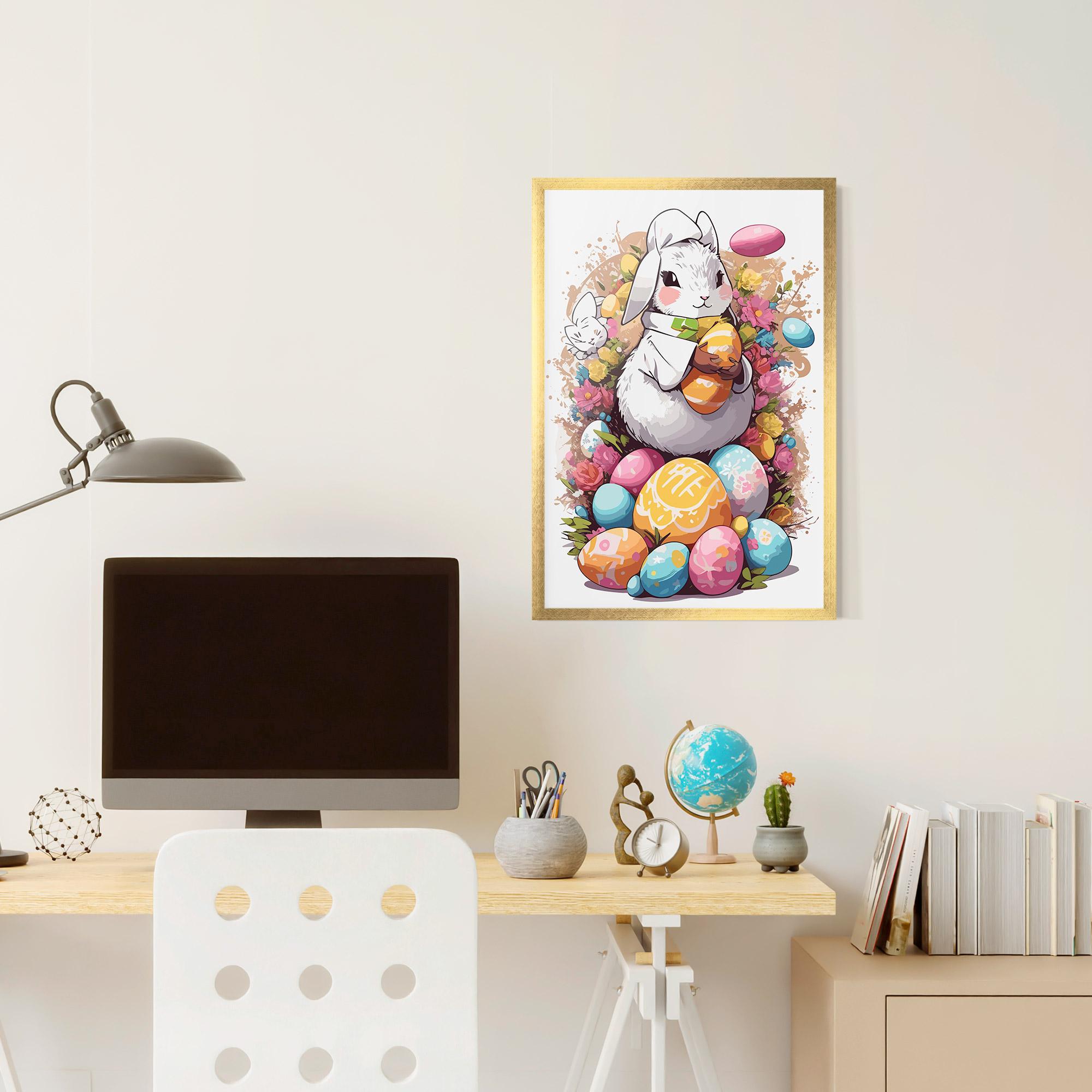 Keretezett Poszter White Easter Bunny mockup 6