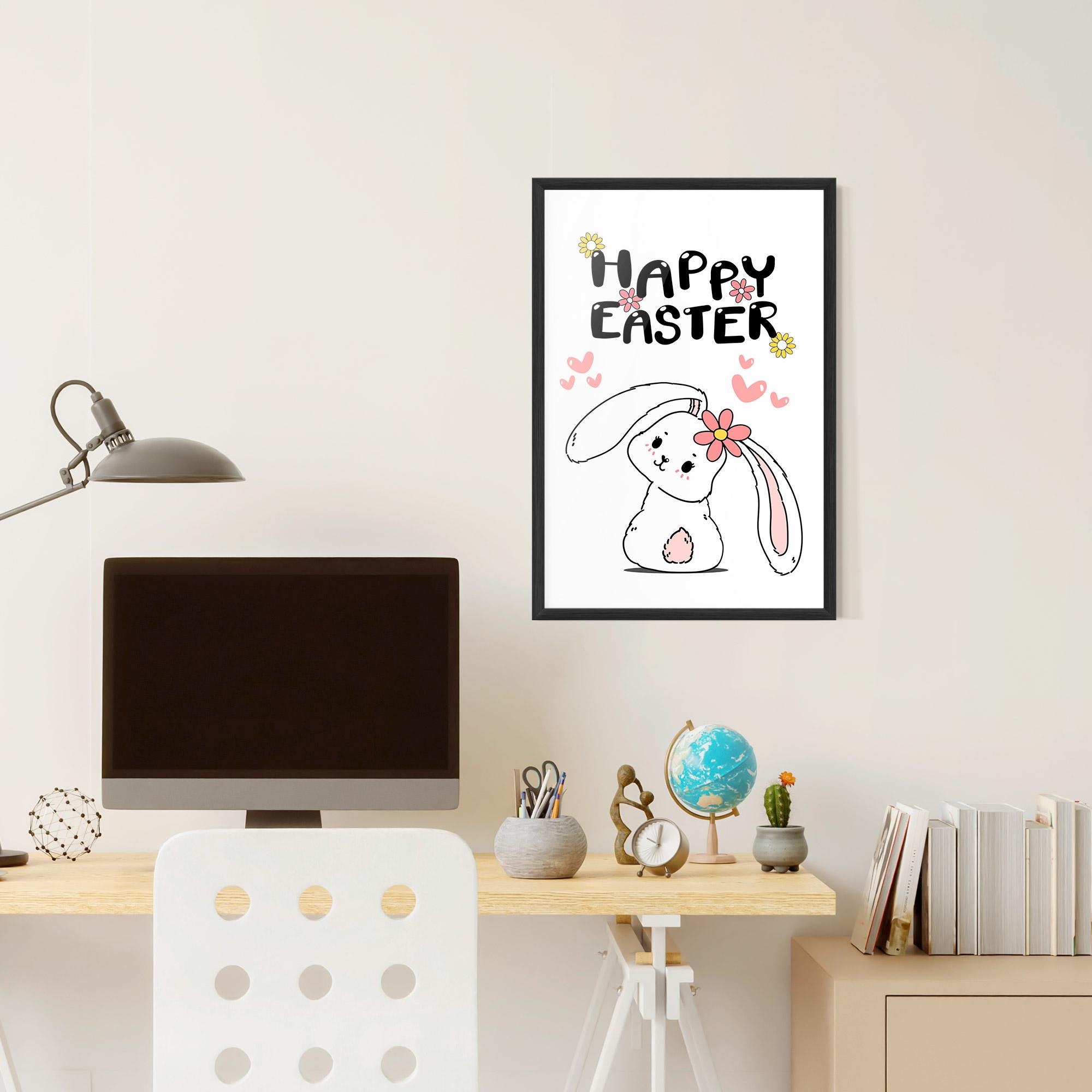 Keretezett Poszter Cute Spring Bunny mockup 6