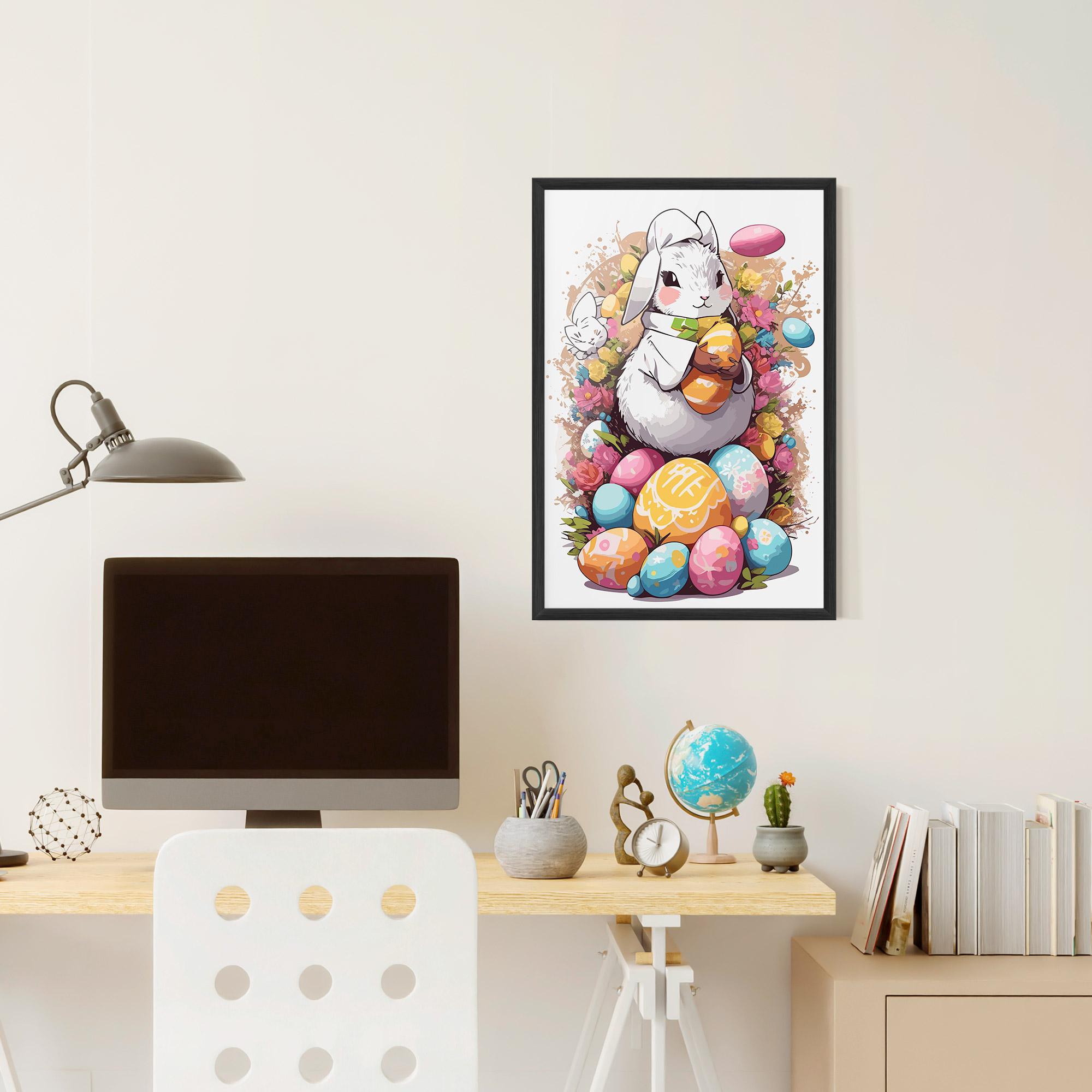 Keretezett Poszter White Easter Bunny mockup 6