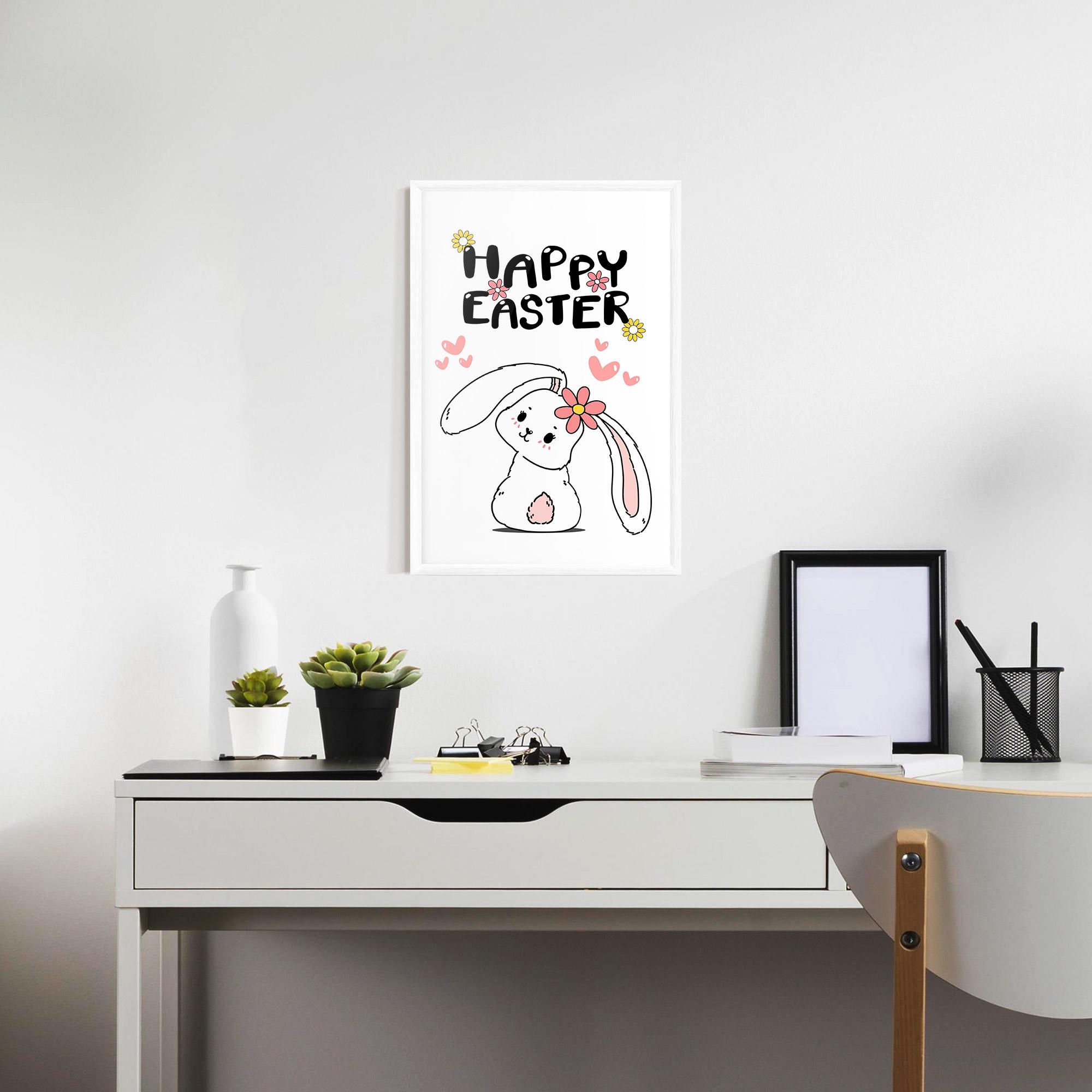 Keretezett Poszter Cute Spring Bunny mockup 7
