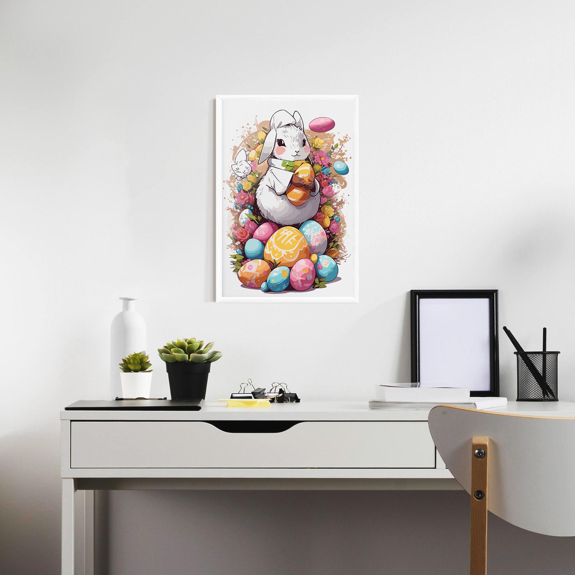 Keretezett Poszter White Easter Bunny mockup 7