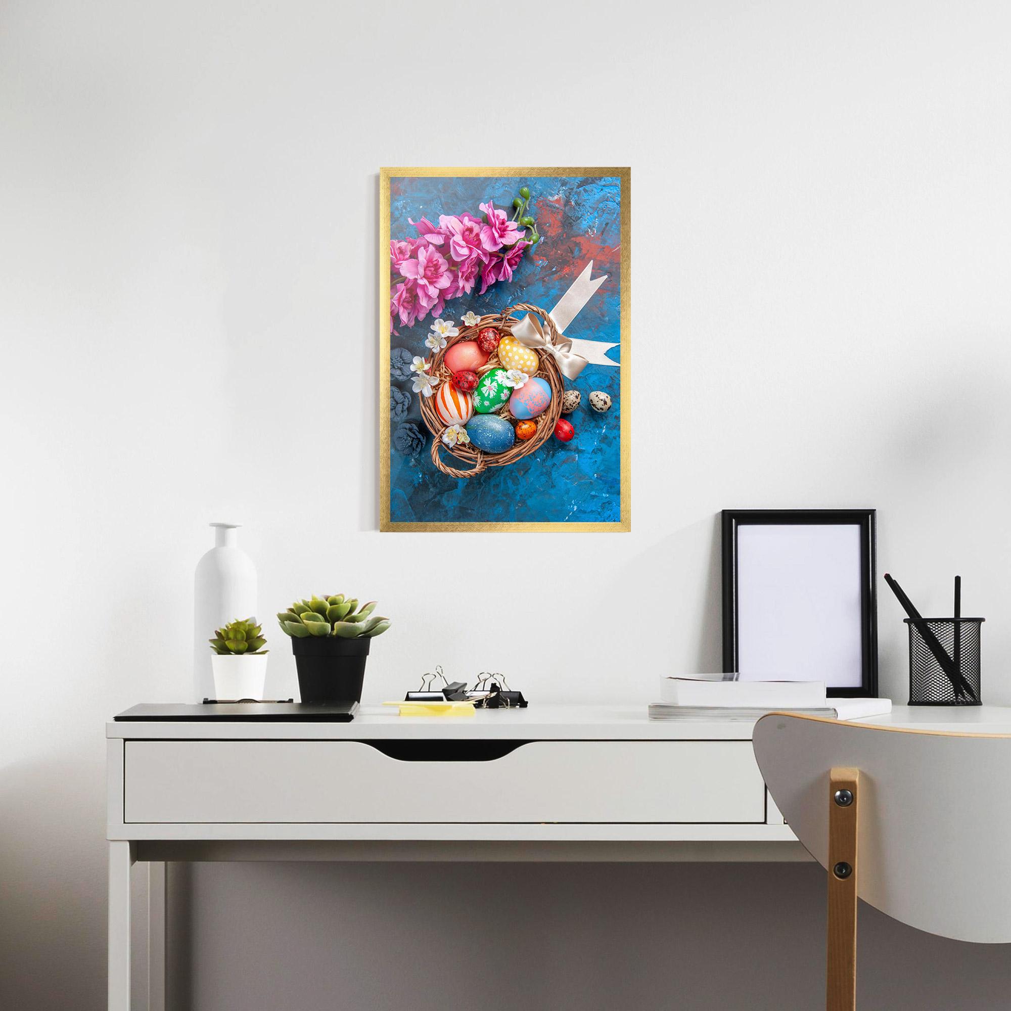 Keretezett Poszter Colored Easter Eggs mockup 7