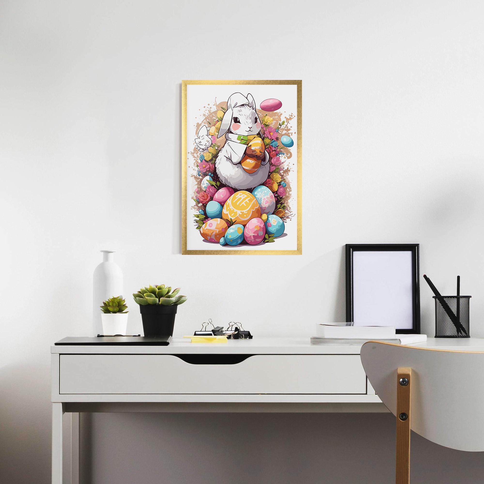Keretezett Poszter White Easter Bunny mockup 7