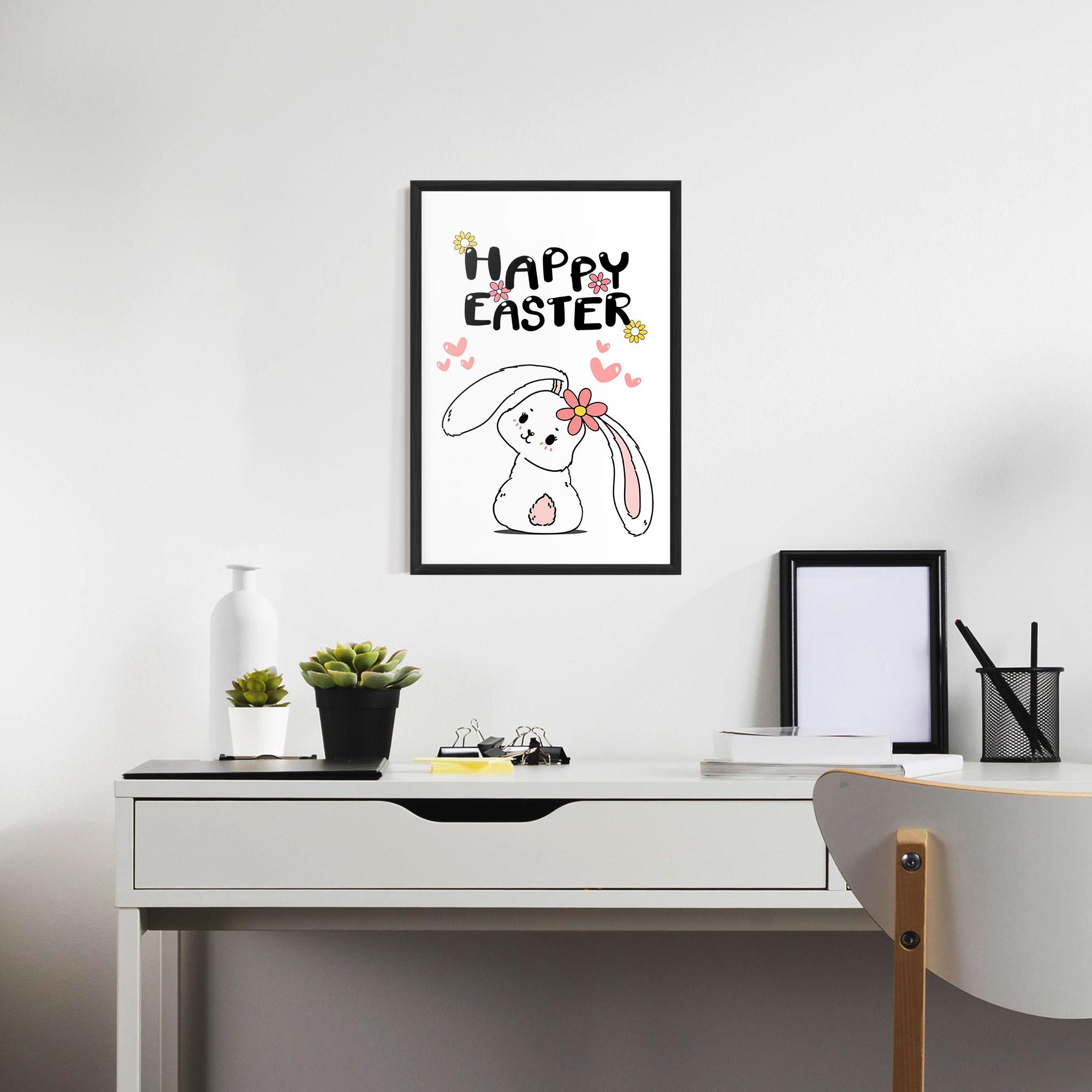 Keretezett Poszter Cute Spring Bunny mockup 7