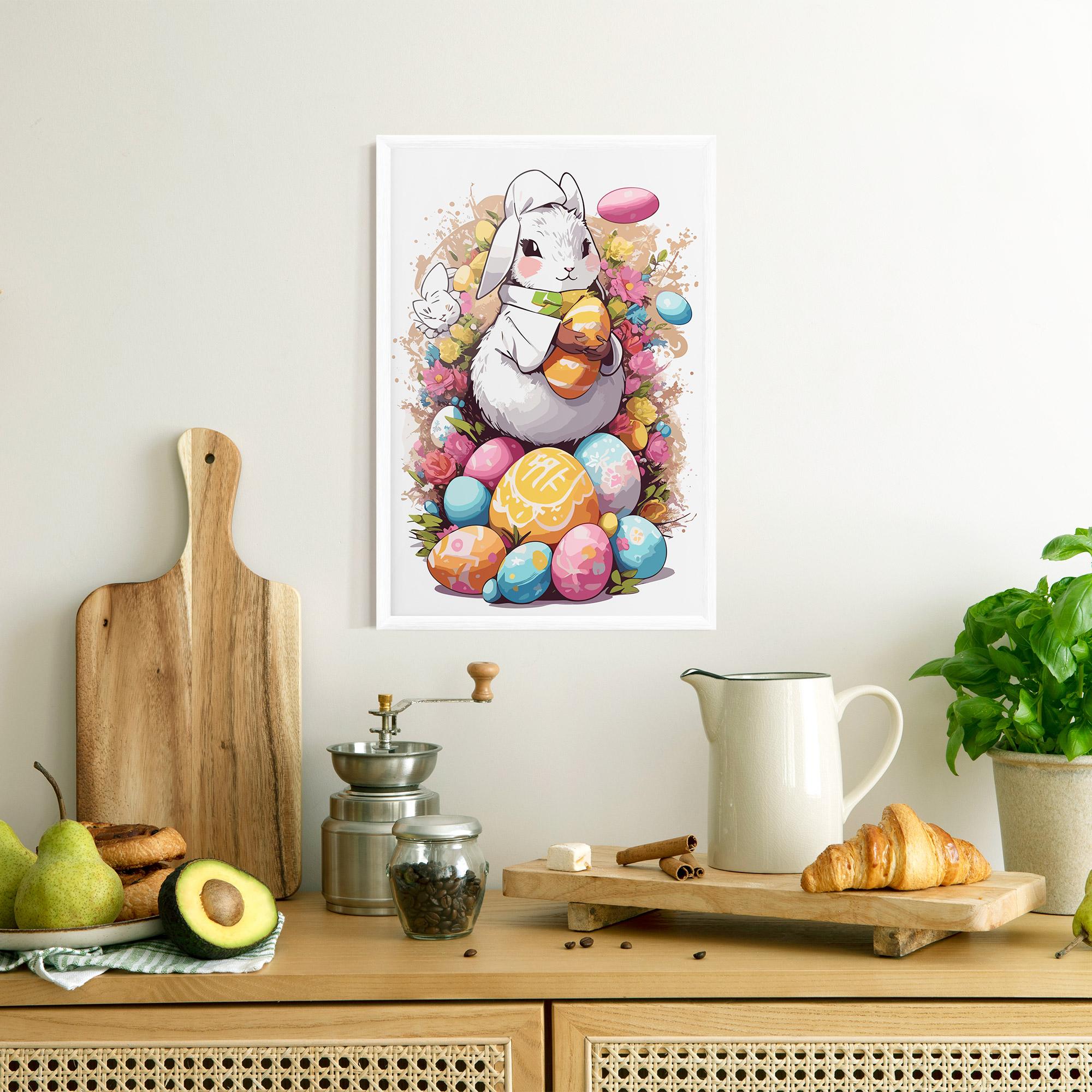 Keretezett Poszter White Easter Bunny mockup 8