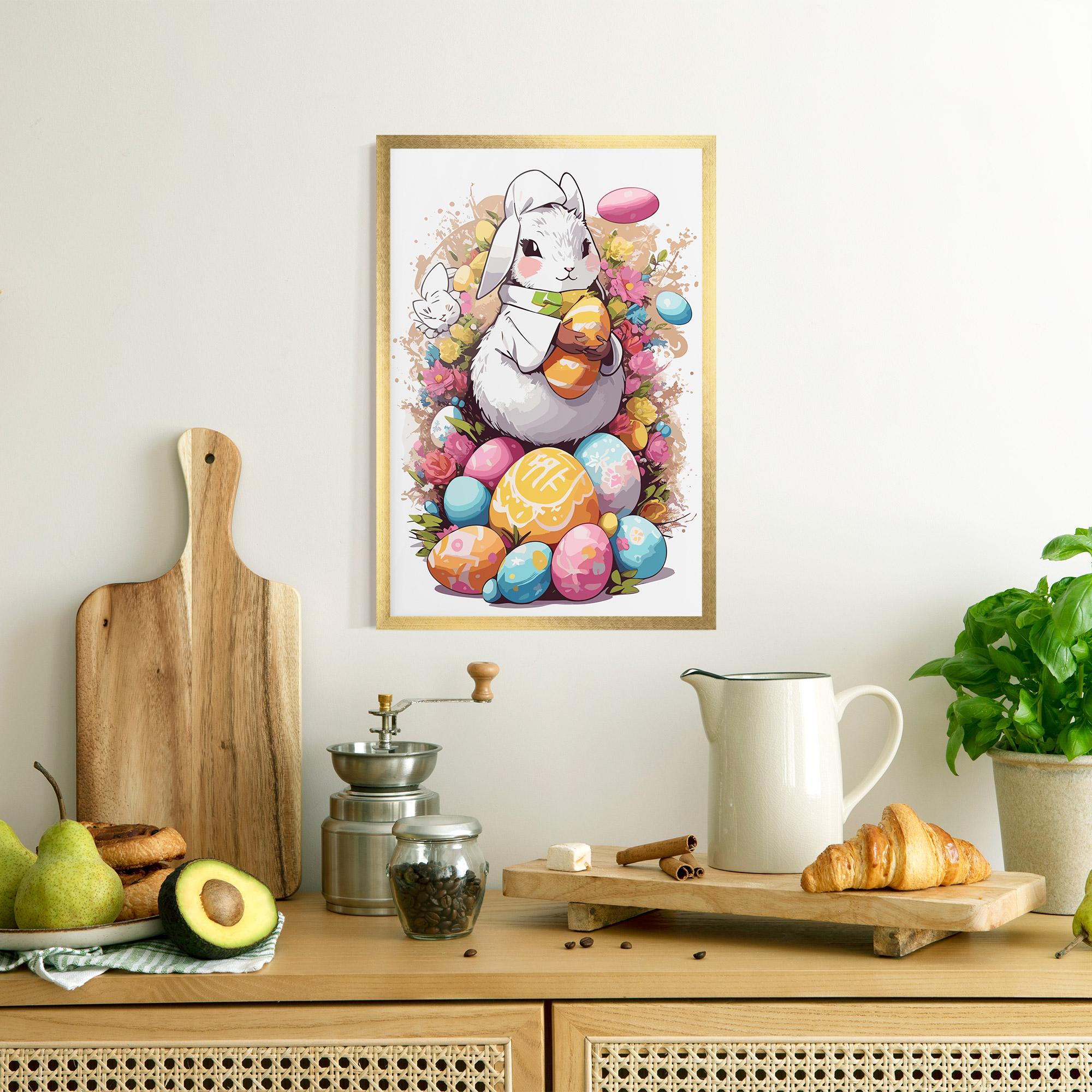 Keretezett Poszter White Easter Bunny mockup 8