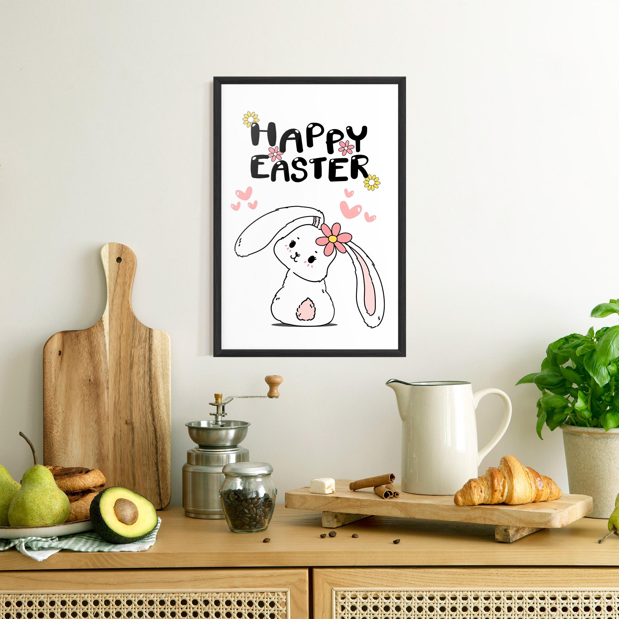 Keretezett Poszter Cute Spring Bunny mockup 8