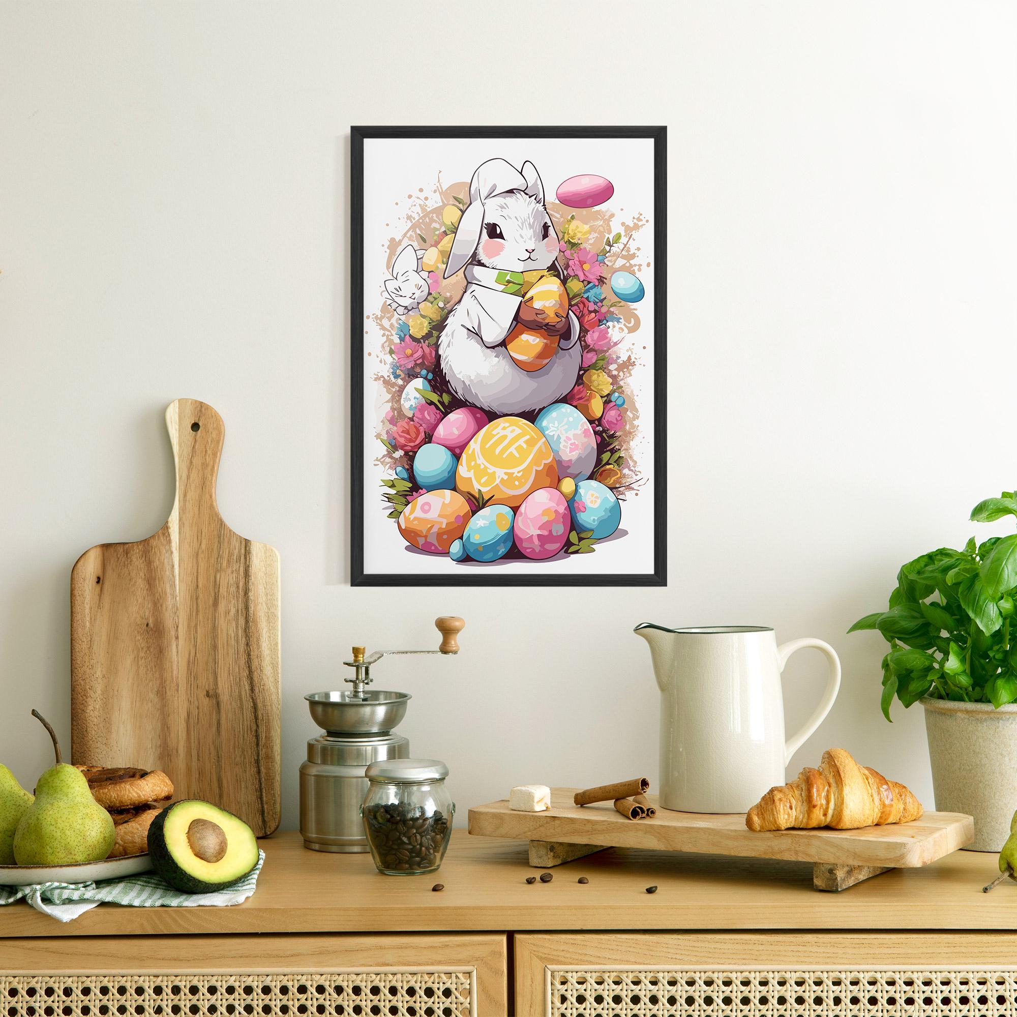 Keretezett Poszter White Easter Bunny mockup 8