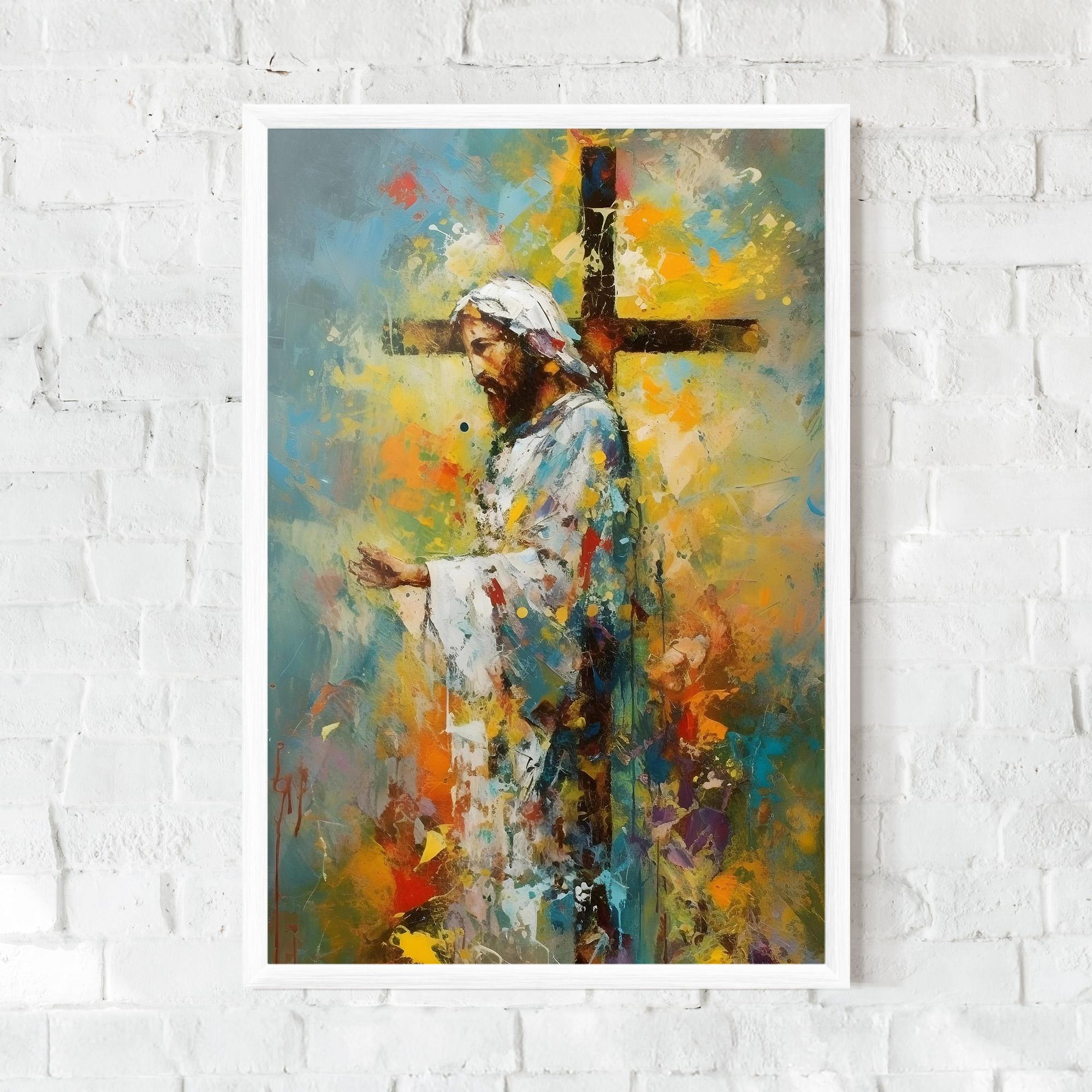 Keretezett Poszter Christ Art Painting mockup 0