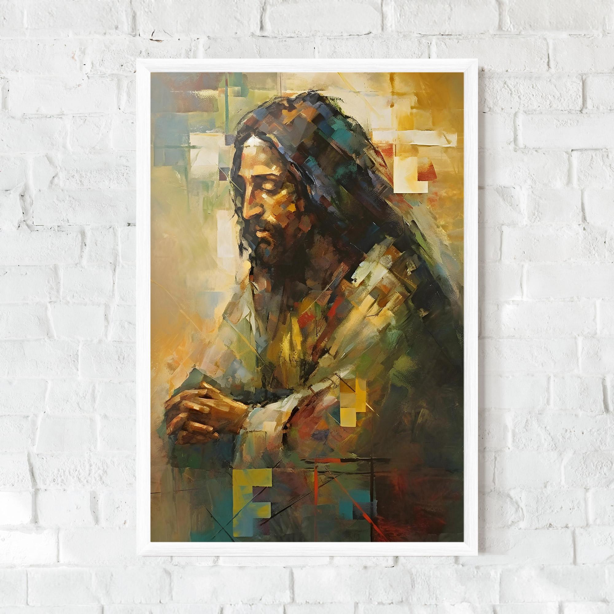 Keretezett Poszter Christ Painting Art mockup 0