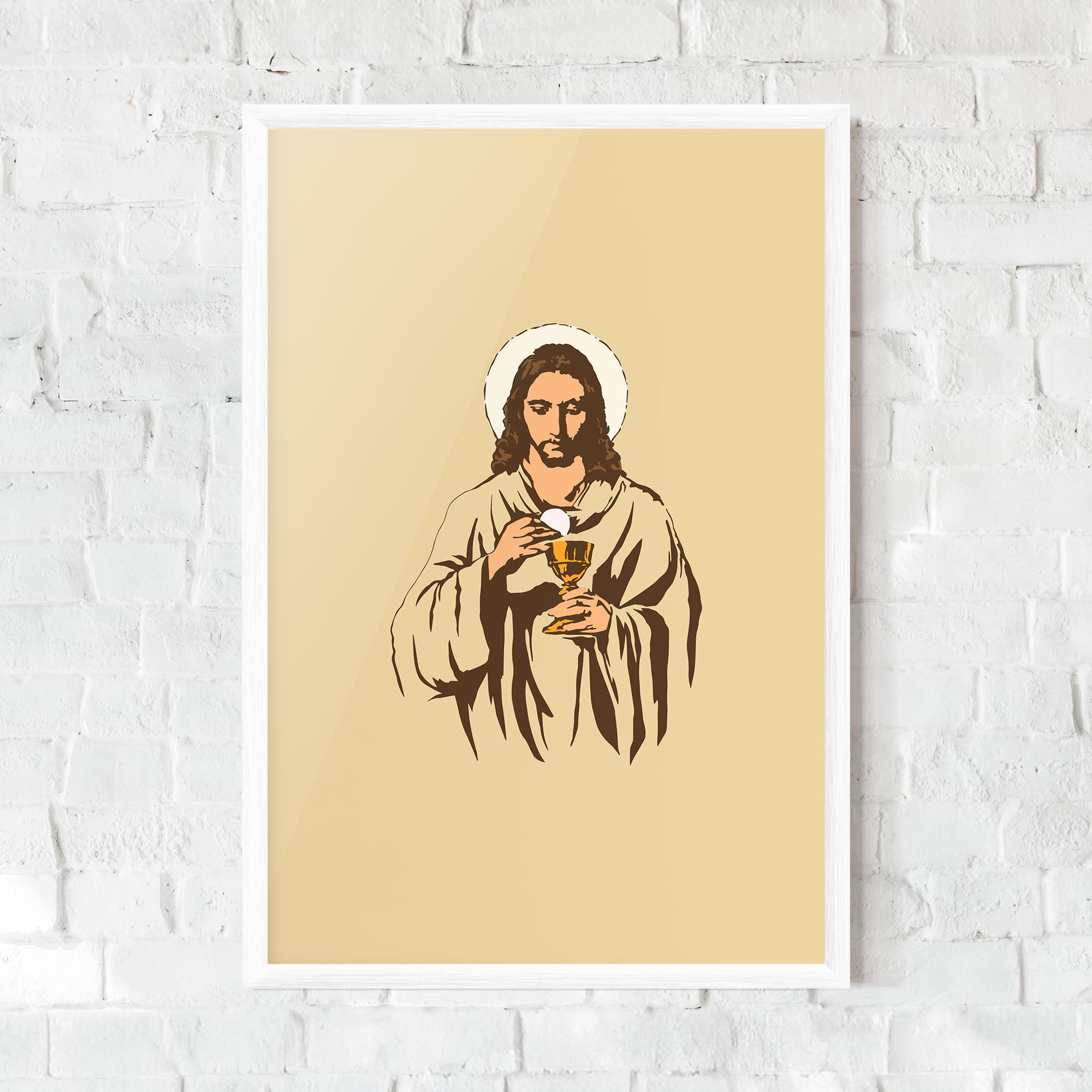 Keretezett Poszter Cream Jesus mockup 0