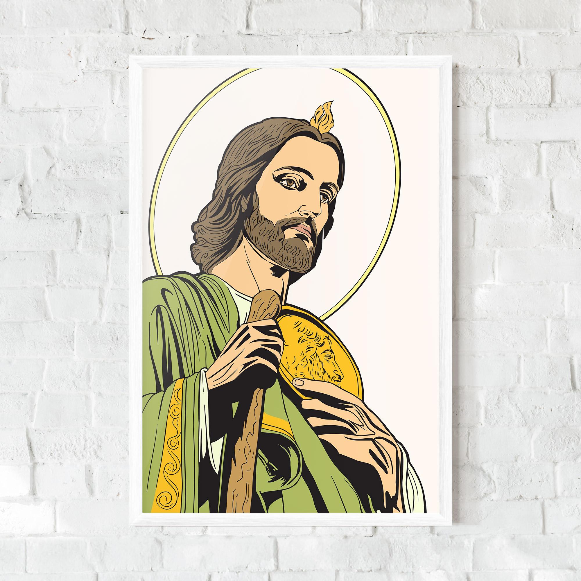 Keretezett Poszter Green Jesus mockup 0