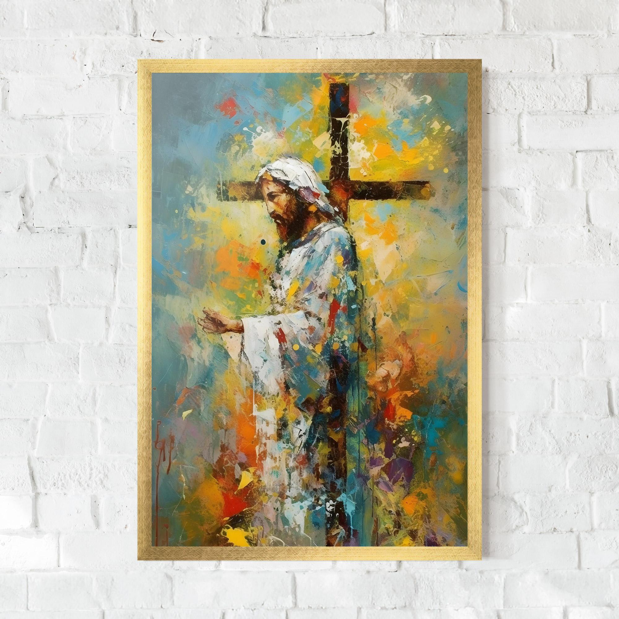 Keretezett Poszter Christ Art Painting mockup 0