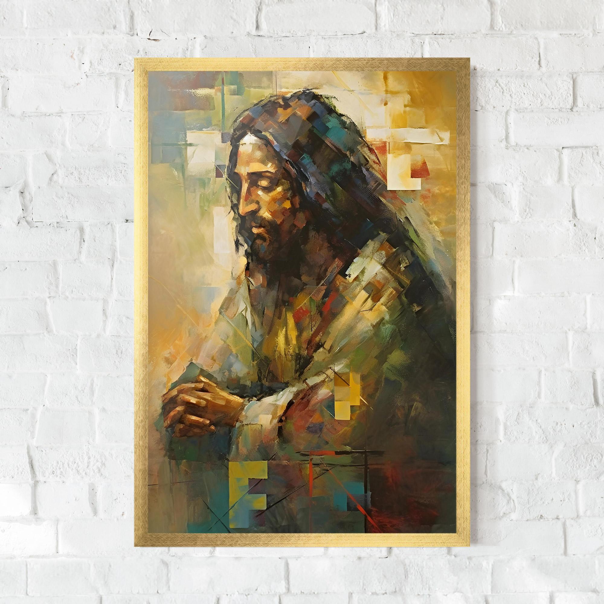 Keretezett Poszter Christ Painting Art mockup 0