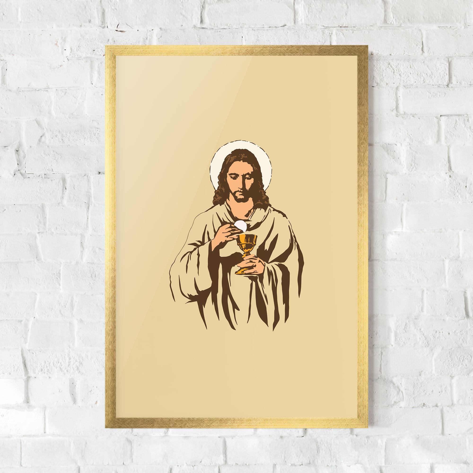 Keretezett Poszter Cream Jesus mockup 0