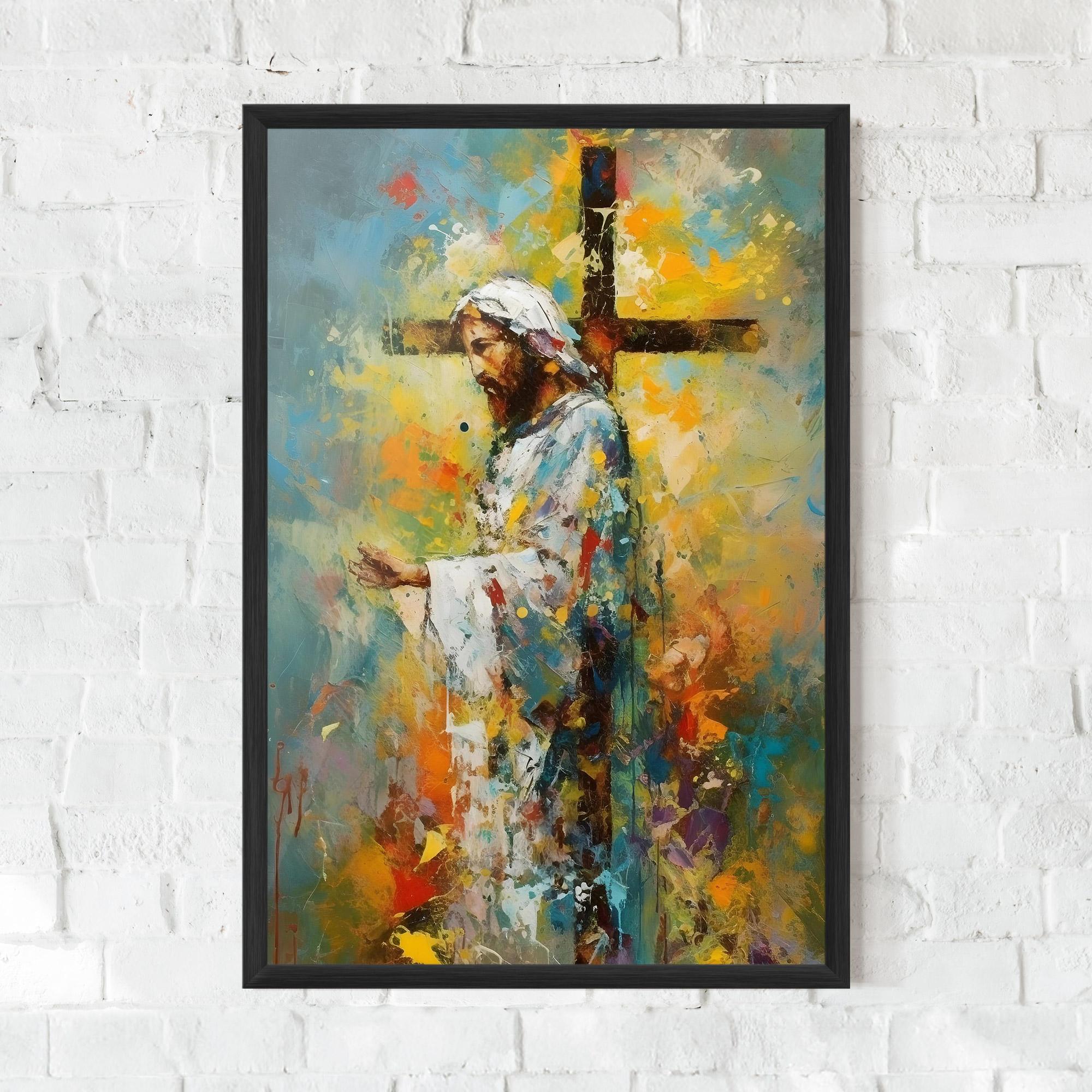 Keretezett Poszter Christ Art Painting mockup 0