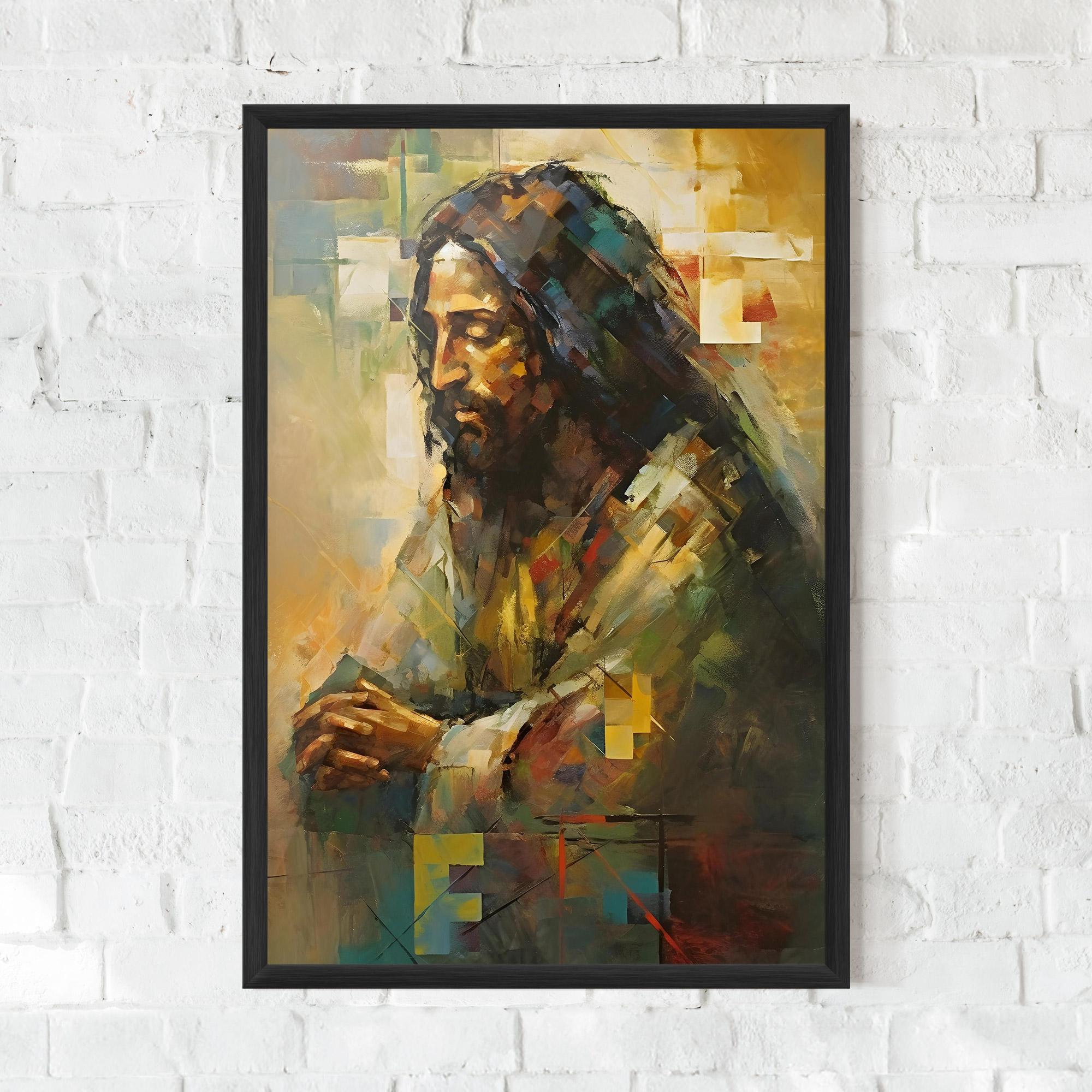 Keretezett Poszter Christ Painting Art mockup 0