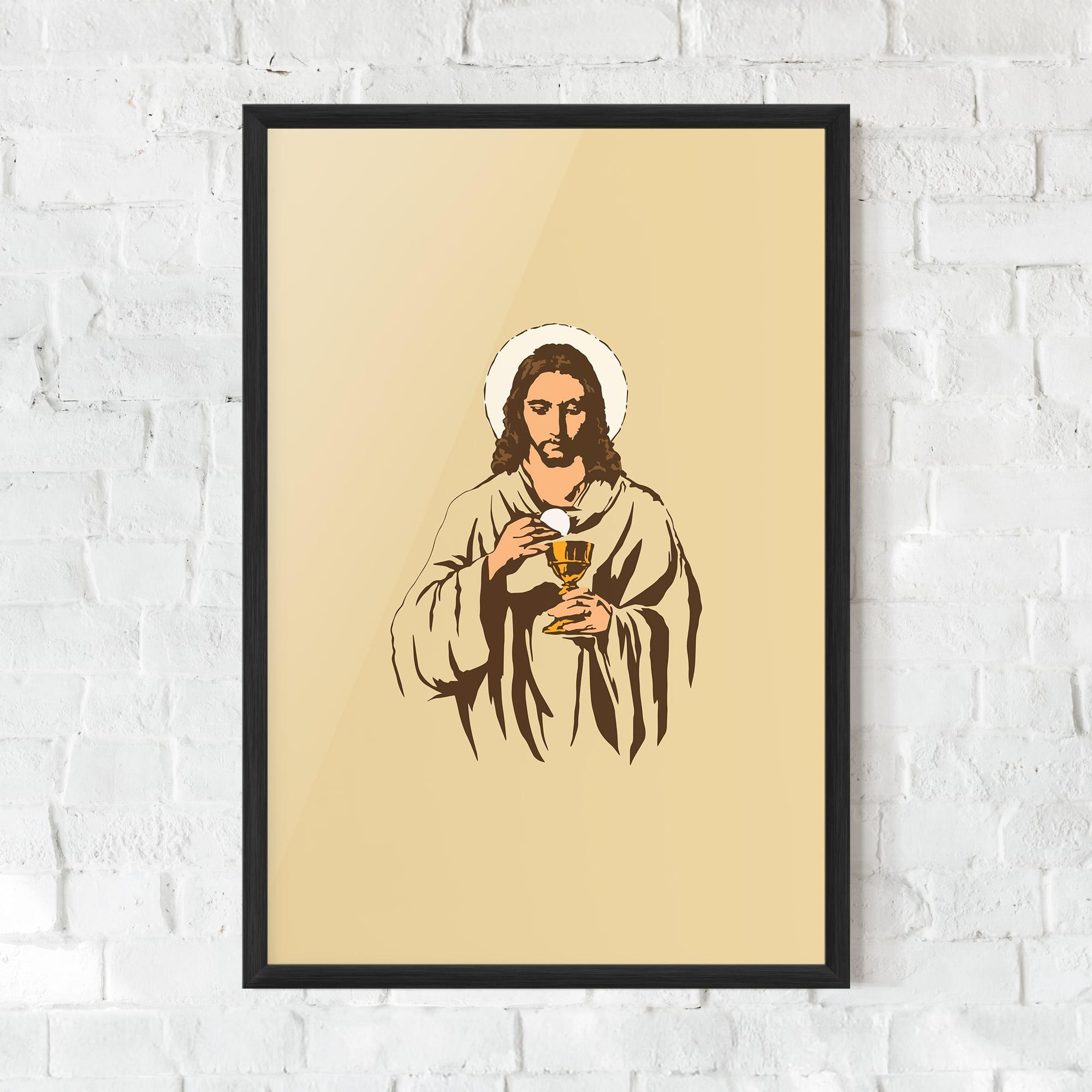 Keretezett Poszter Cream Jesus mockup 0