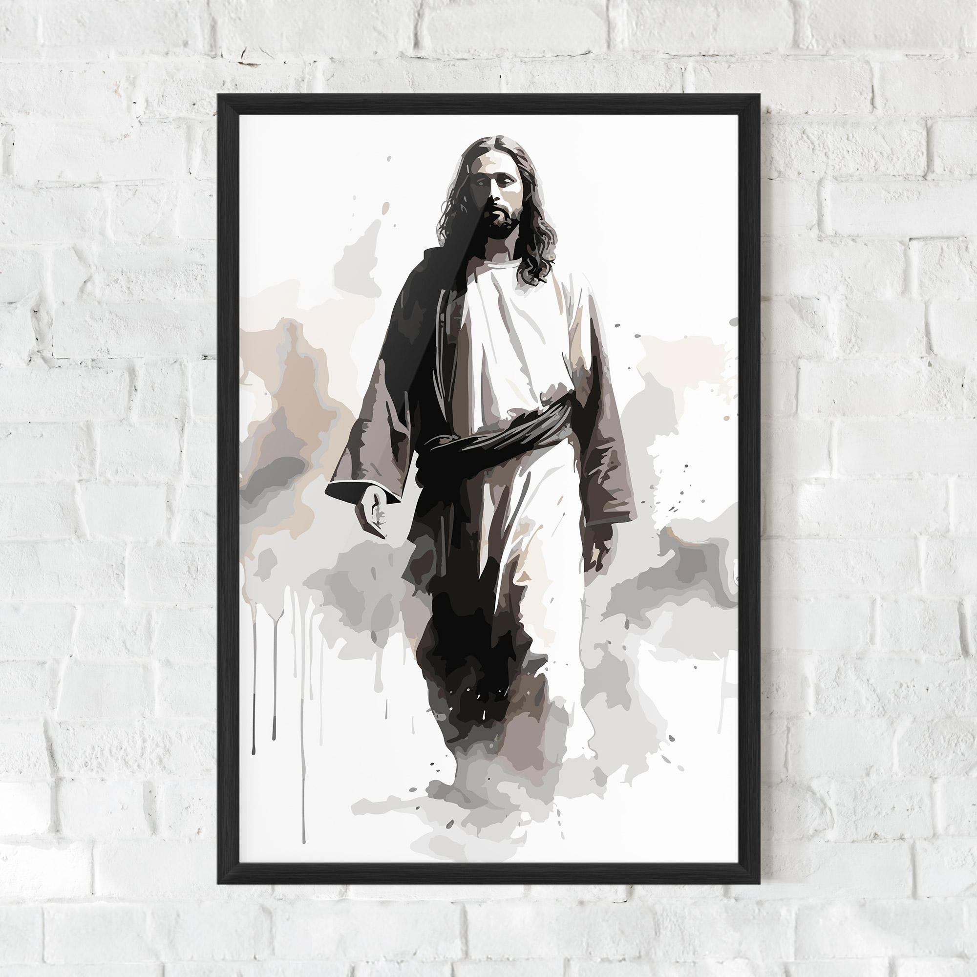 Keretezett Poszter Watercolor Jesus mockup 0
