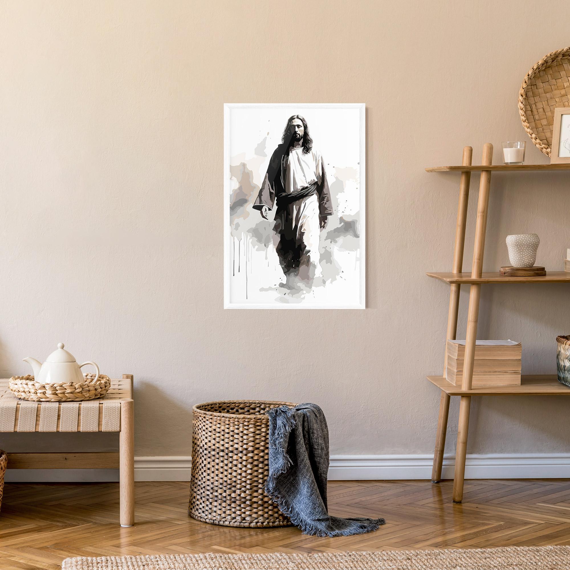 Keretezett Poszter Watercolor Jesus mockup 9