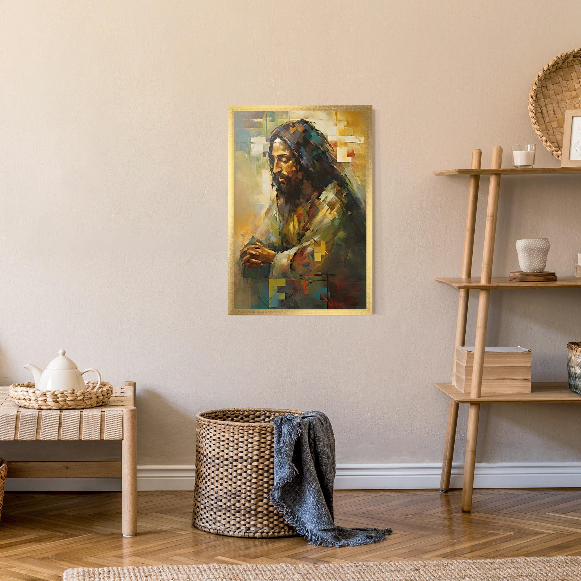 Keretezett Poszter Christ Painting Art mockup 9