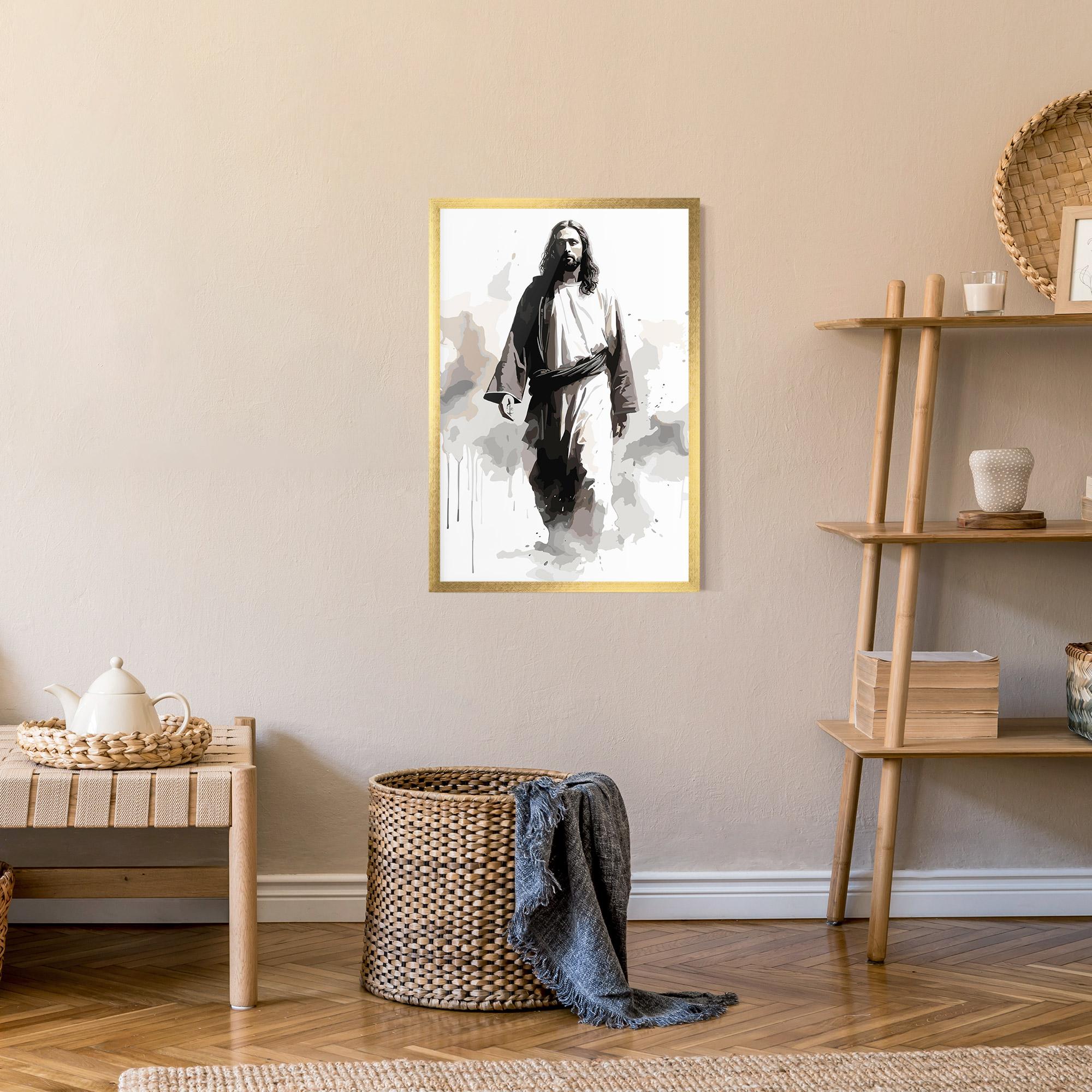 Keretezett Poszter Watercolor Jesus mockup 9