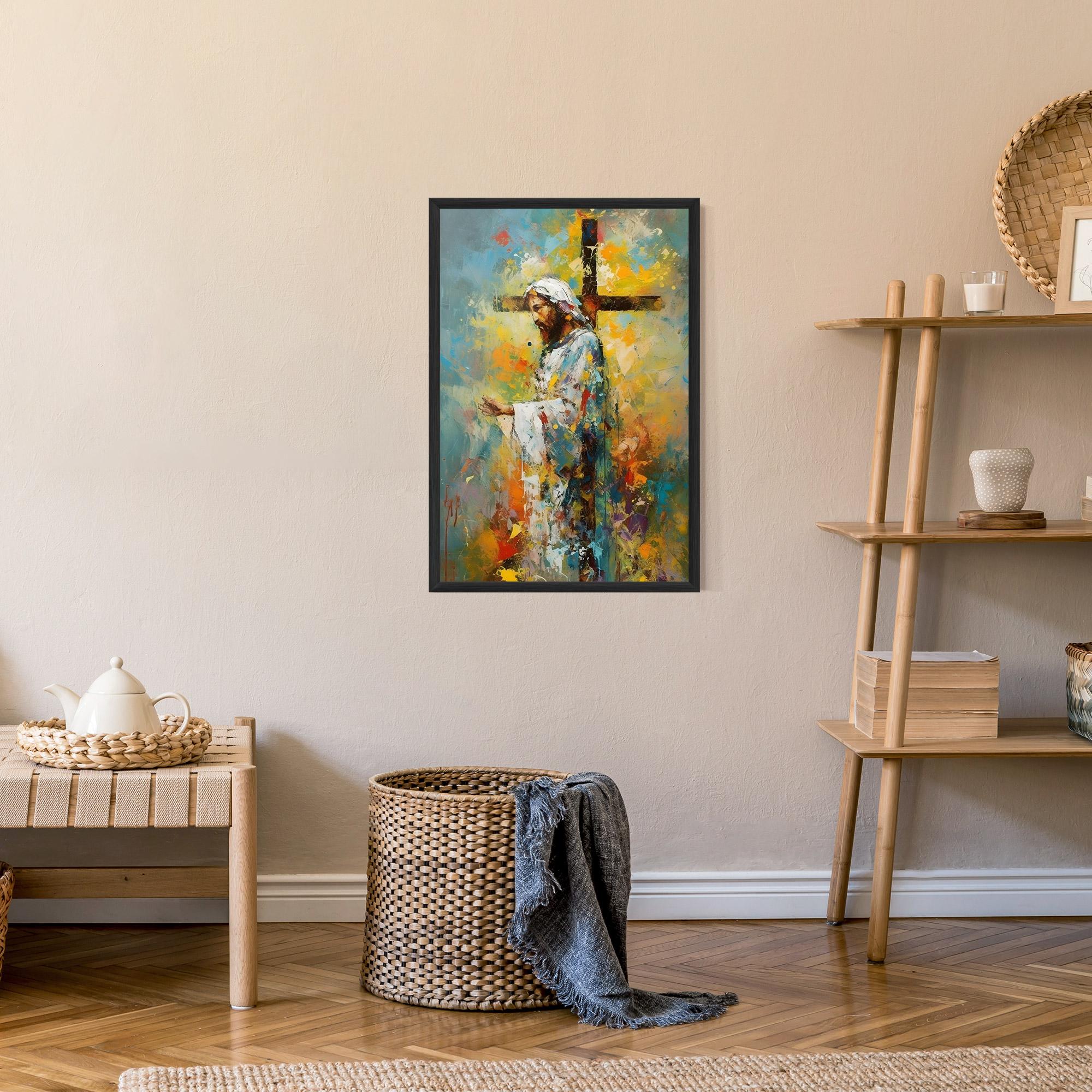 Keretezett Poszter Christ Art Painting mockup 9