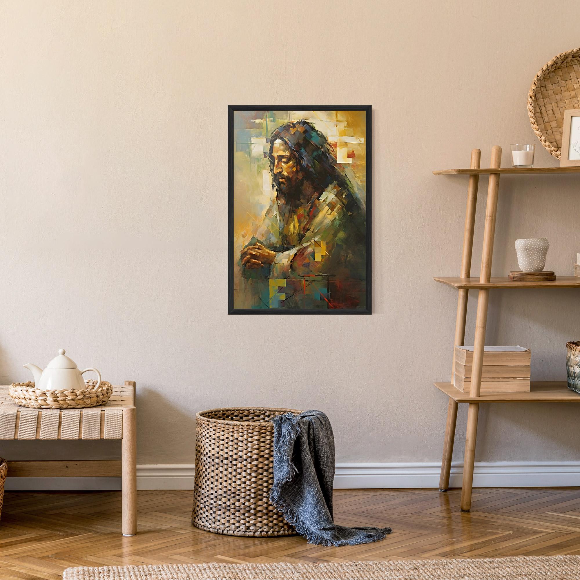 Keretezett Poszter Christ Painting Art mockup 9