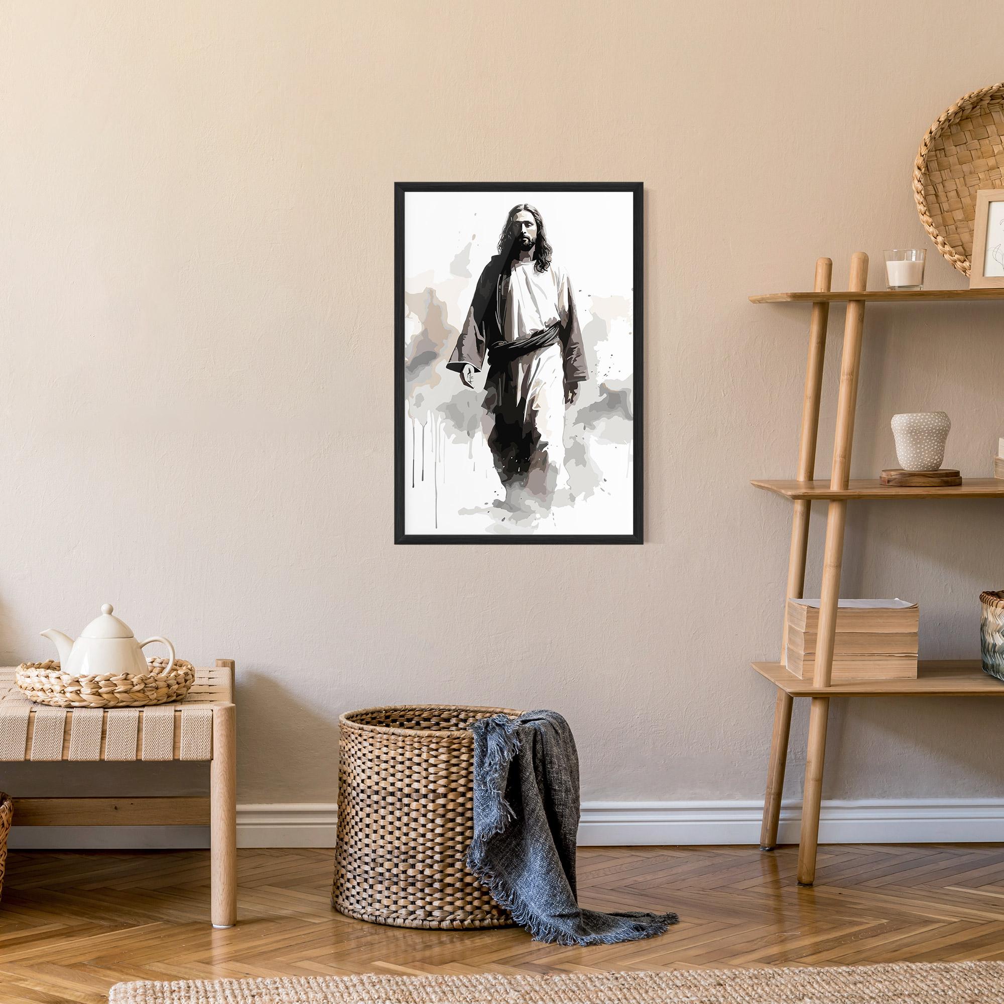 Keretezett Poszter Watercolor Jesus mockup 9