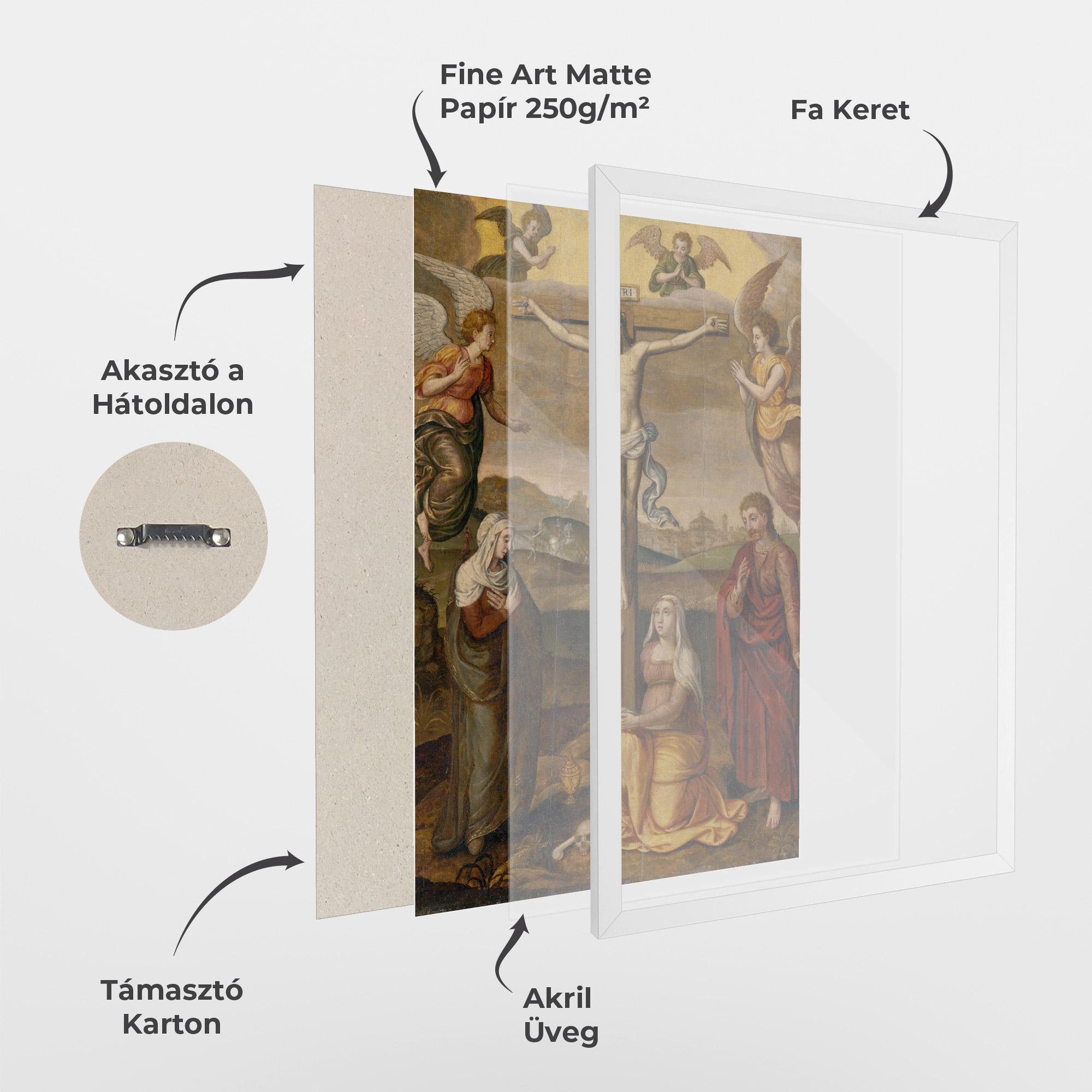 Keretezett Poszter Holding Cross Jesus mockup 1