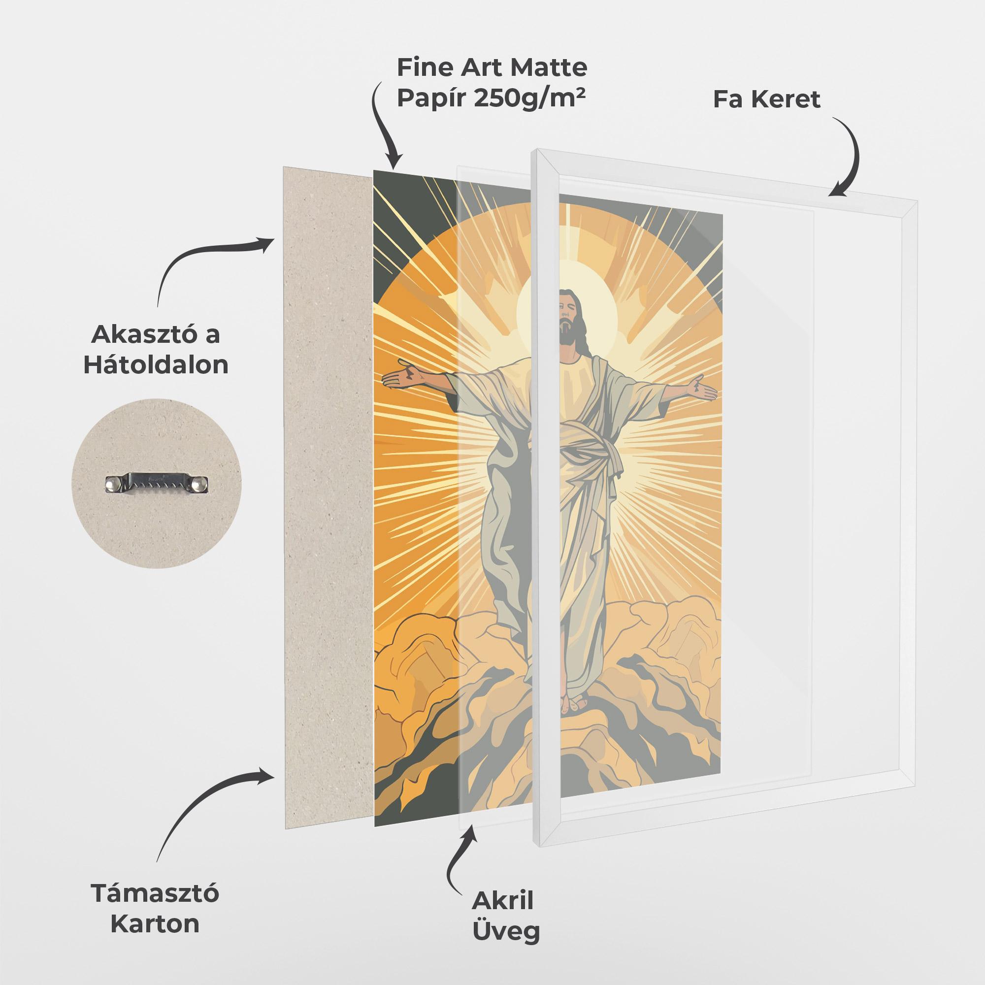 Keretezett Poszter Sunset Jesus mockup 1