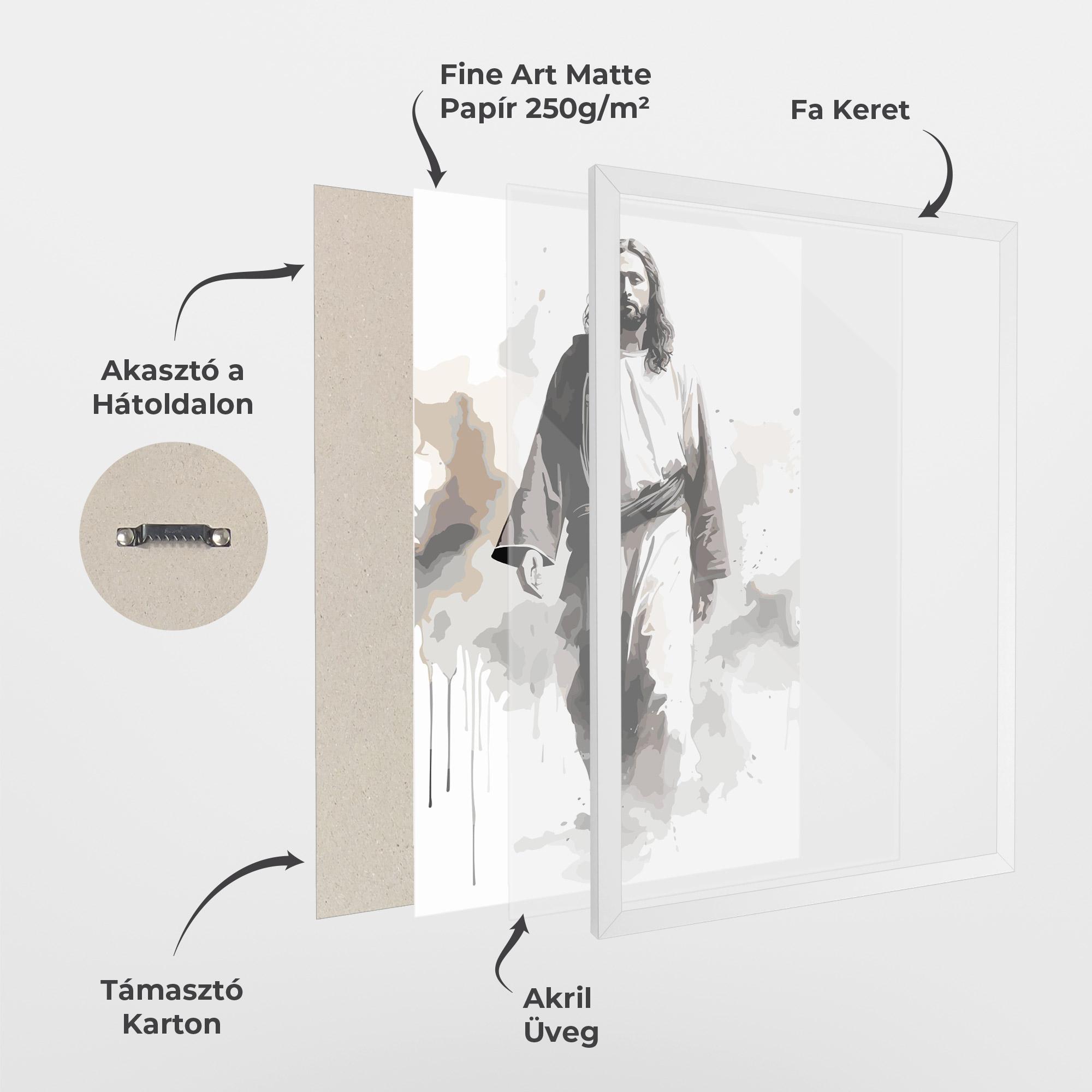 Keretezett Poszter Watercolor Jesus mockup 1