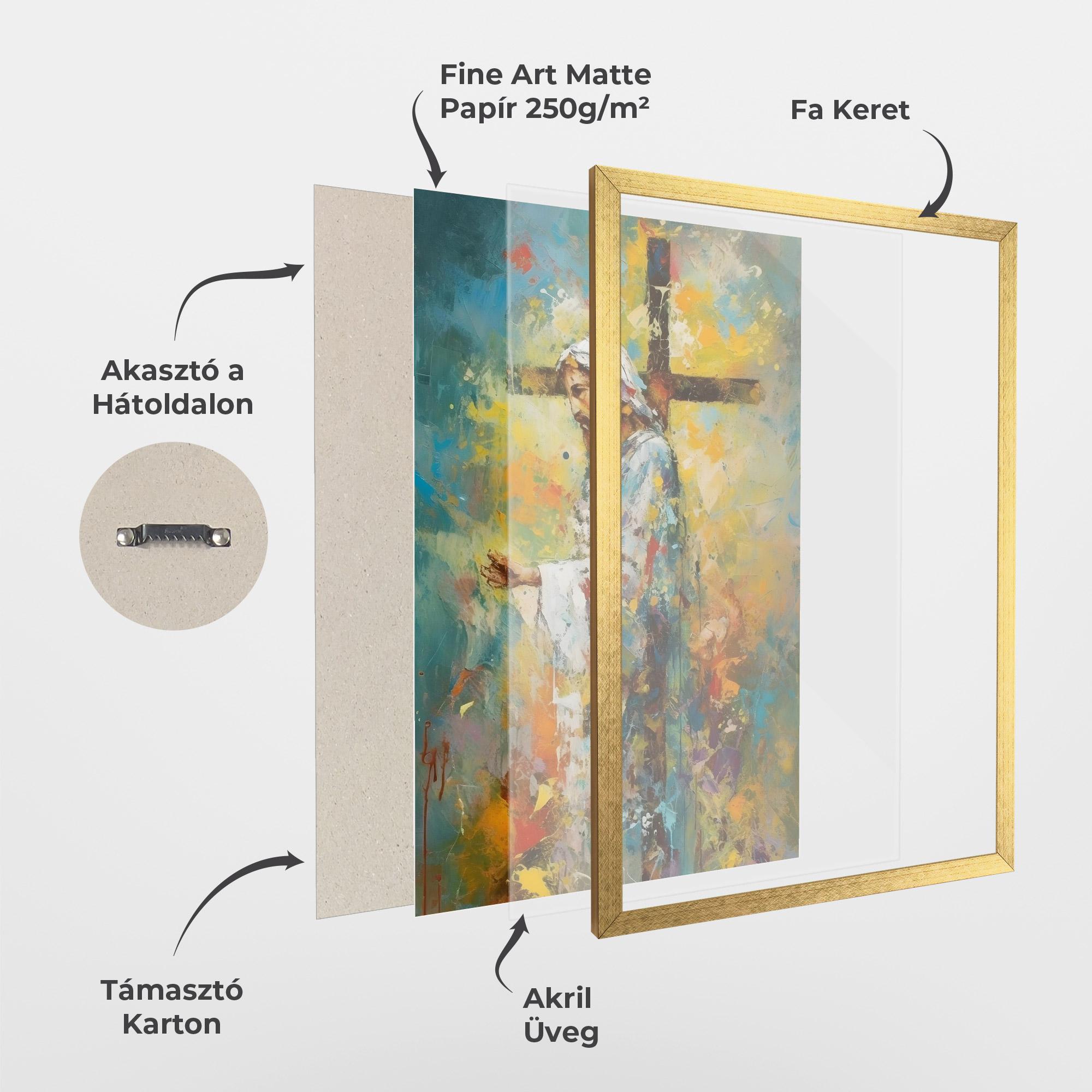 Keretezett Poszter Christ Art Painting mockup 1