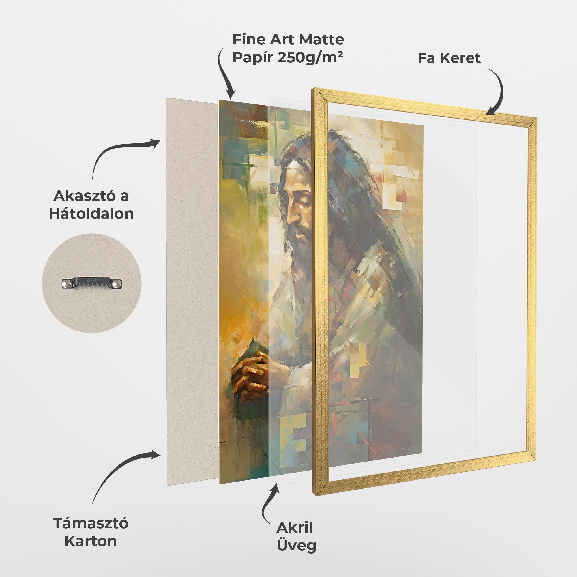 Keretezett Poszter Christ Painting Art mockup 1