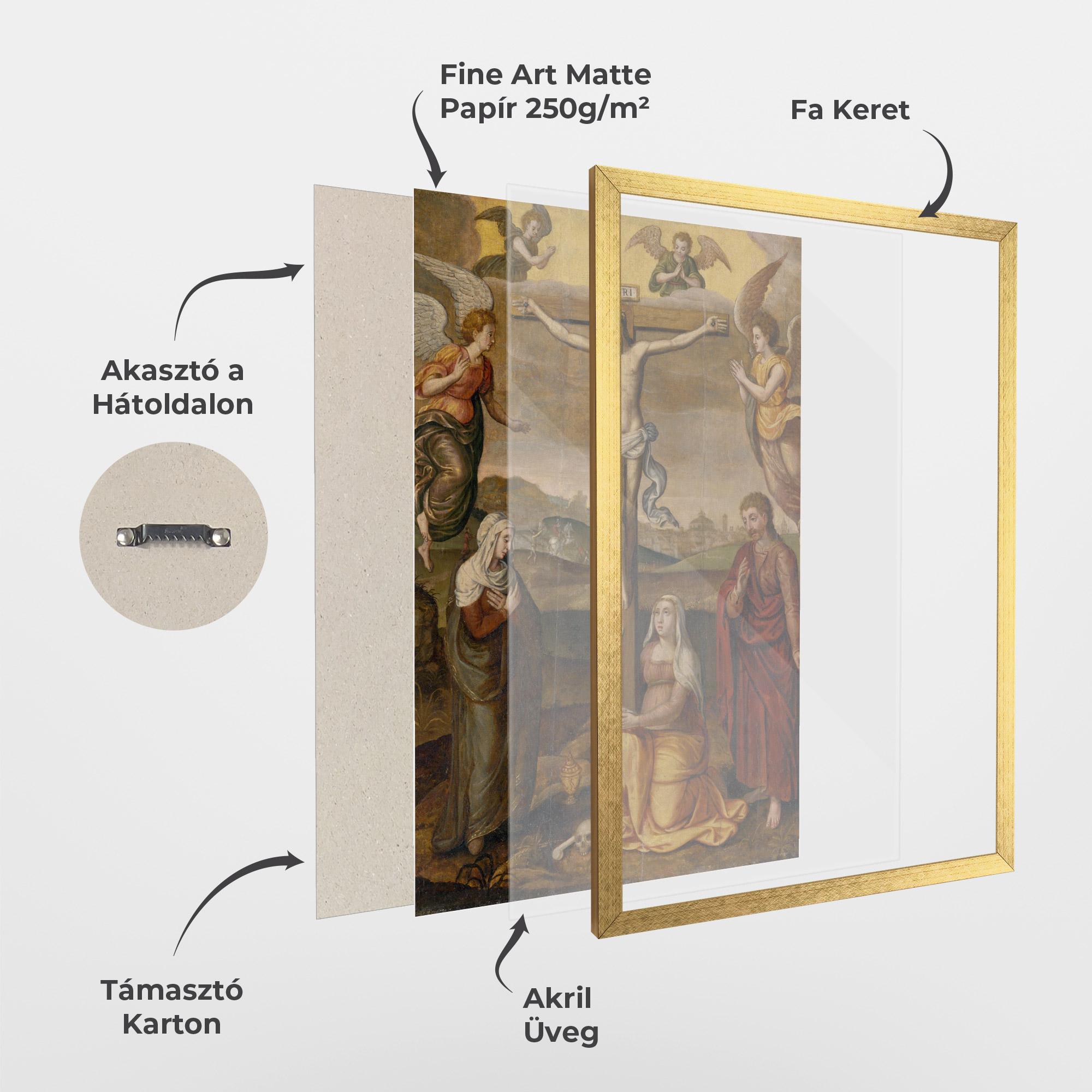 Keretezett Poszter Holding Cross Jesus mockup 1