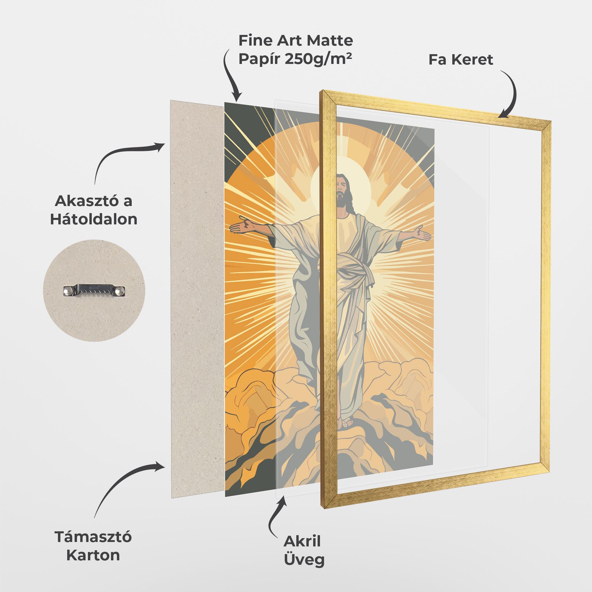 Keretezett Poszter Sunset Jesus mockup 1