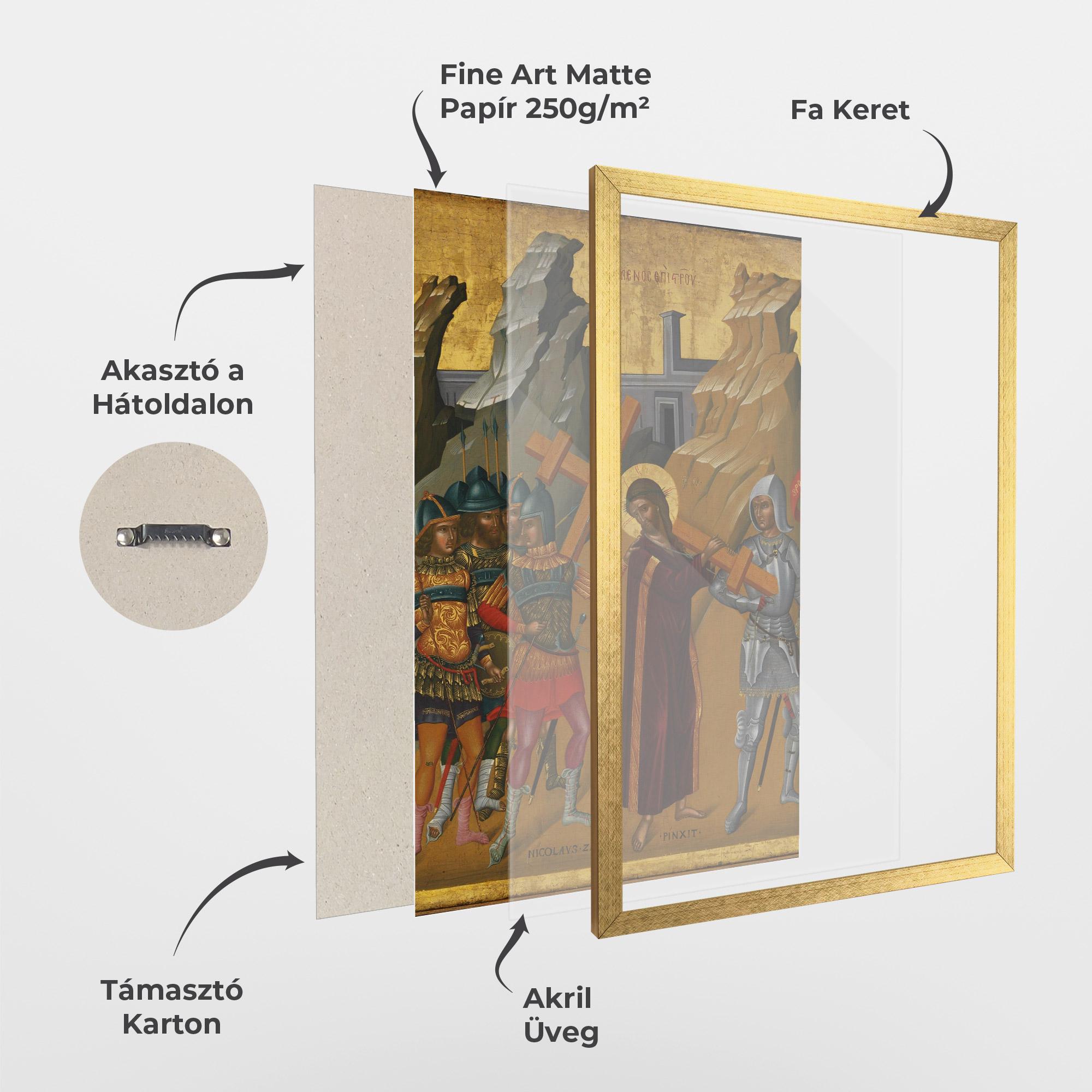 Keretezett Poszter Walking With Cross mockup 1