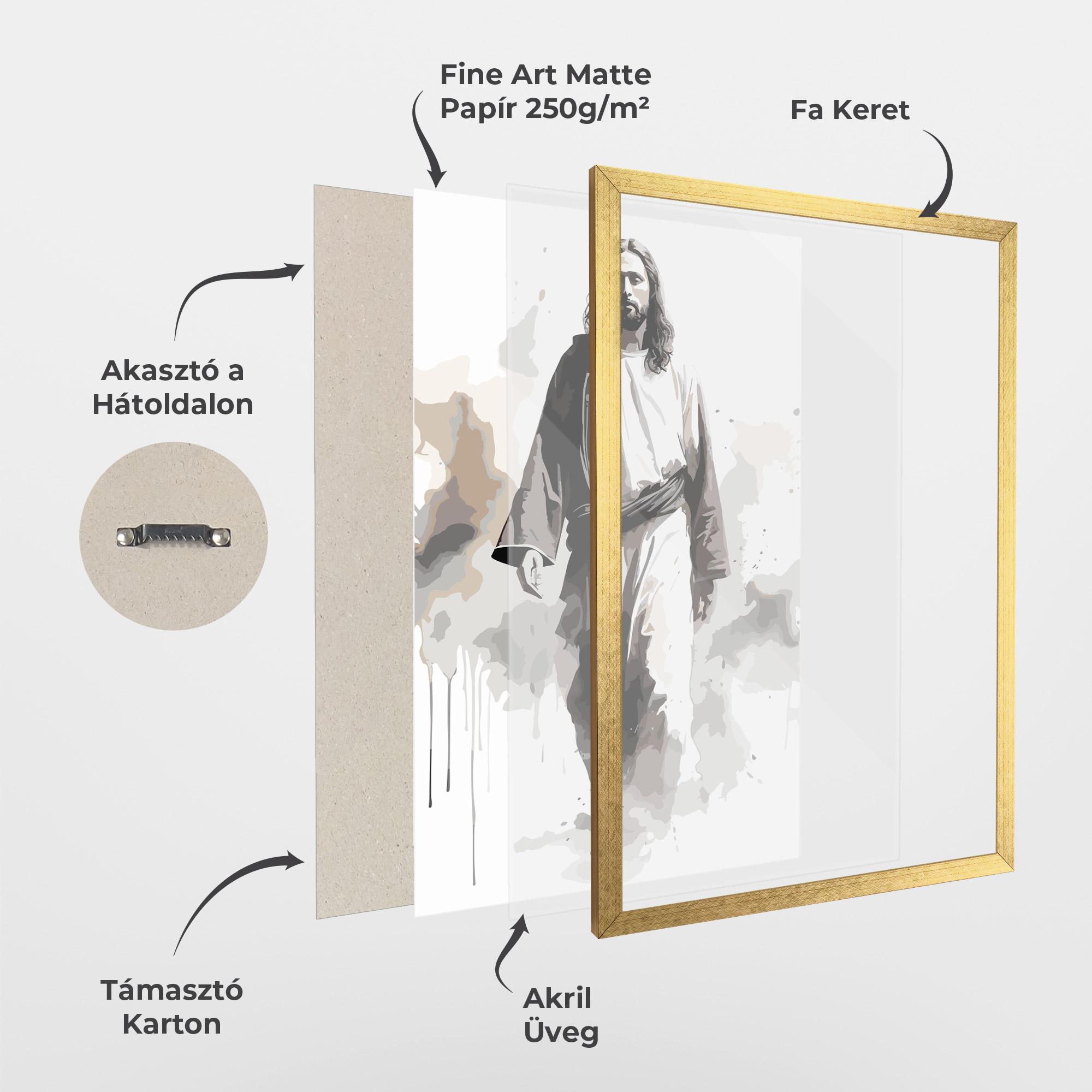 Keretezett Poszter Watercolor Jesus mockup 1