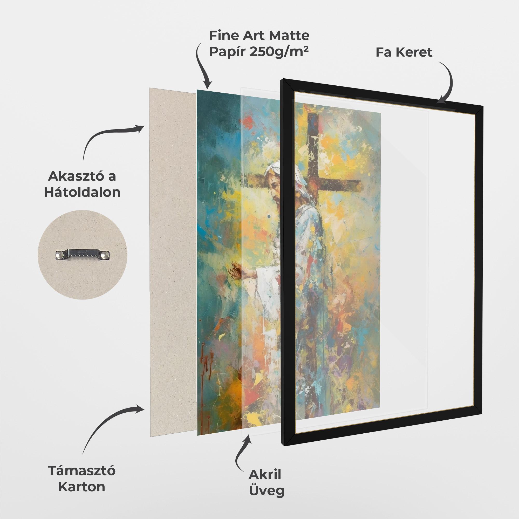 Keretezett Poszter Christ Art Painting mockup 1