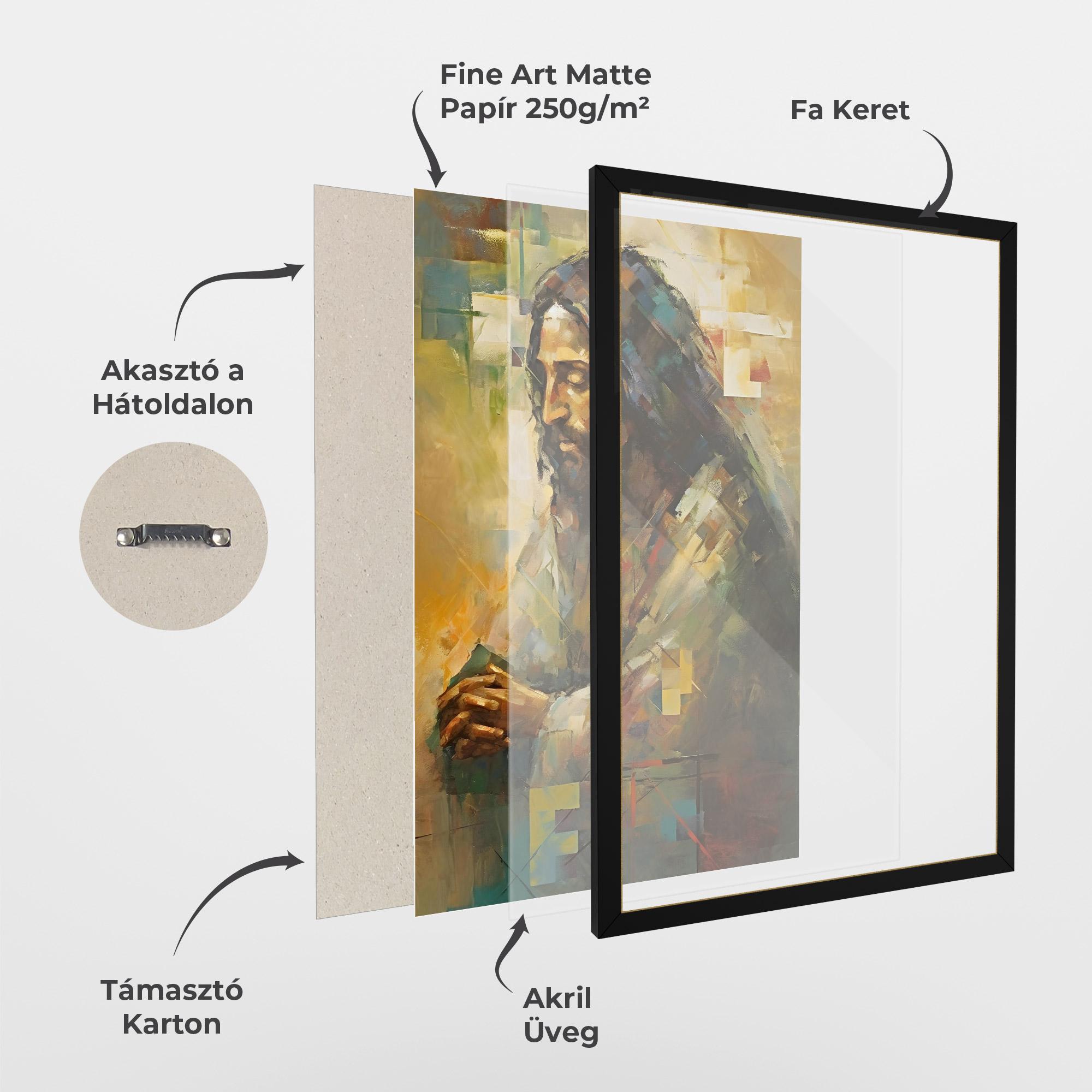 Keretezett Poszter Christ Painting Art mockup 1