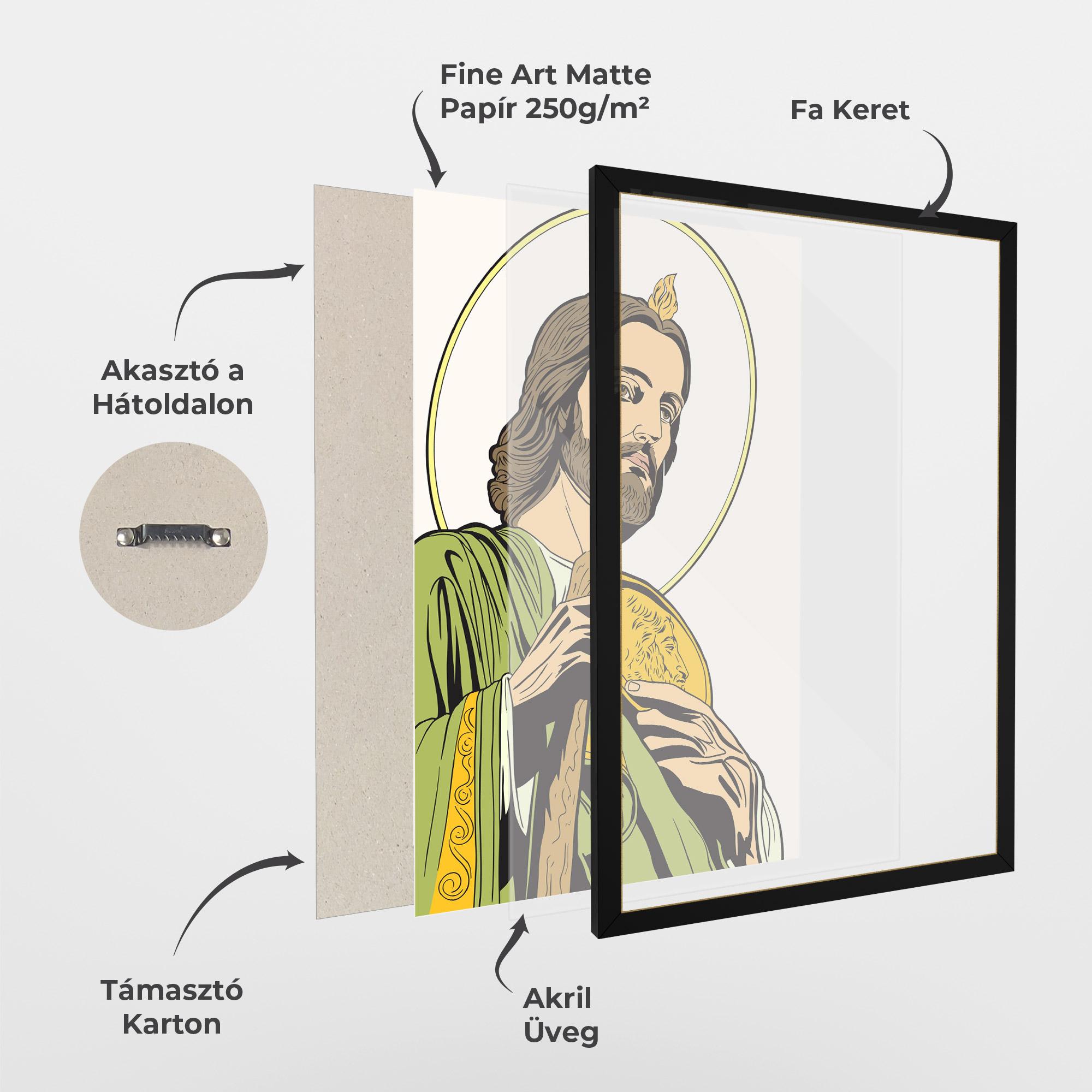 Keretezett Poszter Green Jesus mockup 1