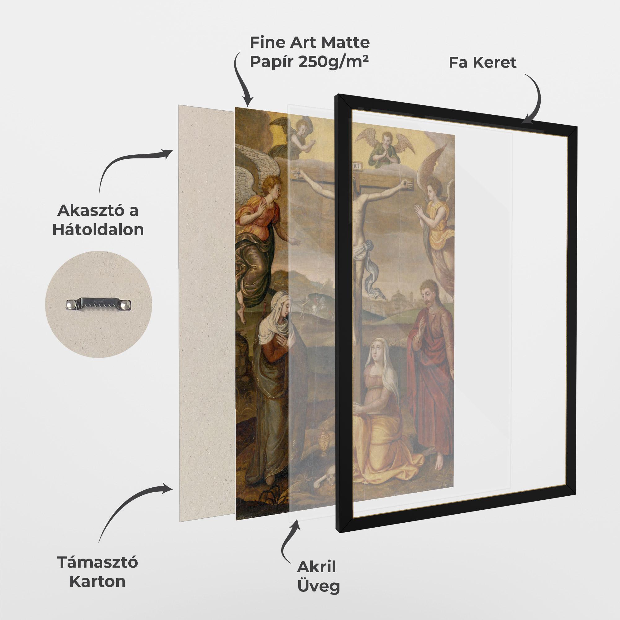 Keretezett Poszter Holding Cross Jesus mockup 1