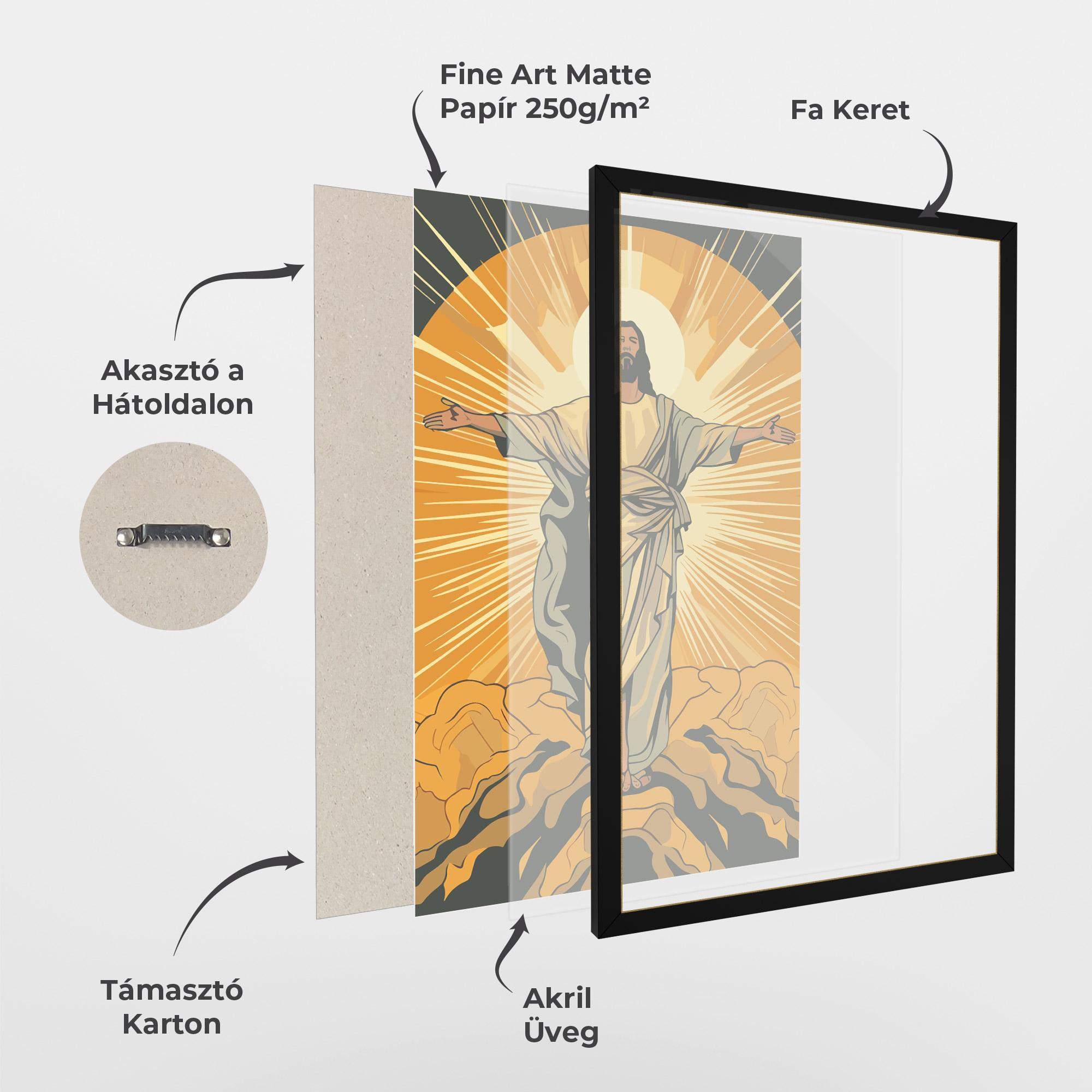 Keretezett Poszter Sunset Jesus mockup 1