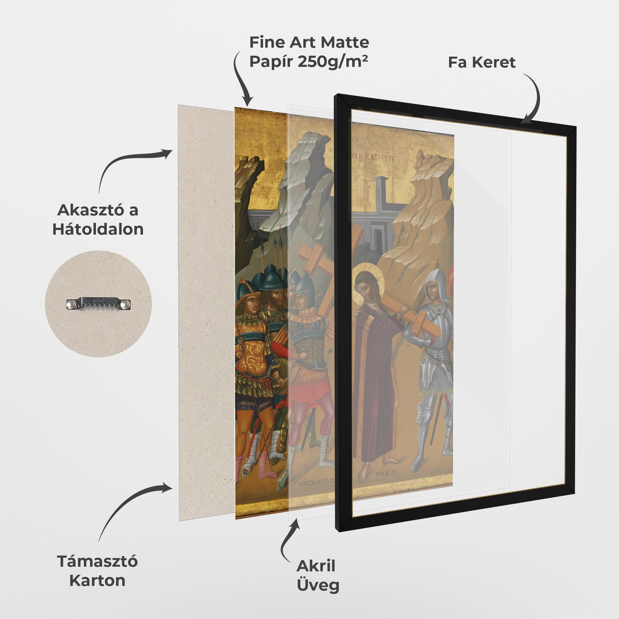 Keretezett Poszter Walking With Cross mockup 1