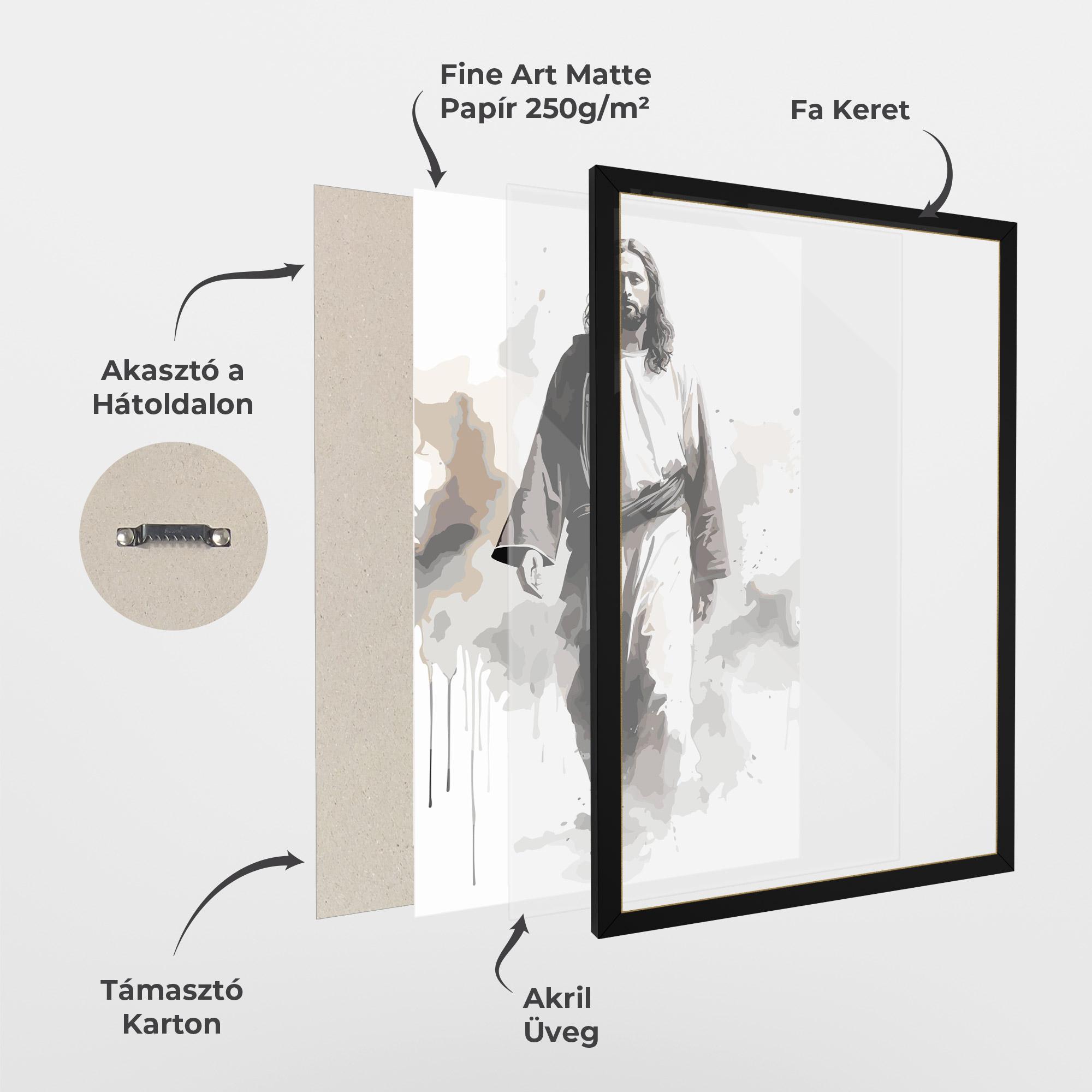 Keretezett Poszter Watercolor Jesus mockup 1