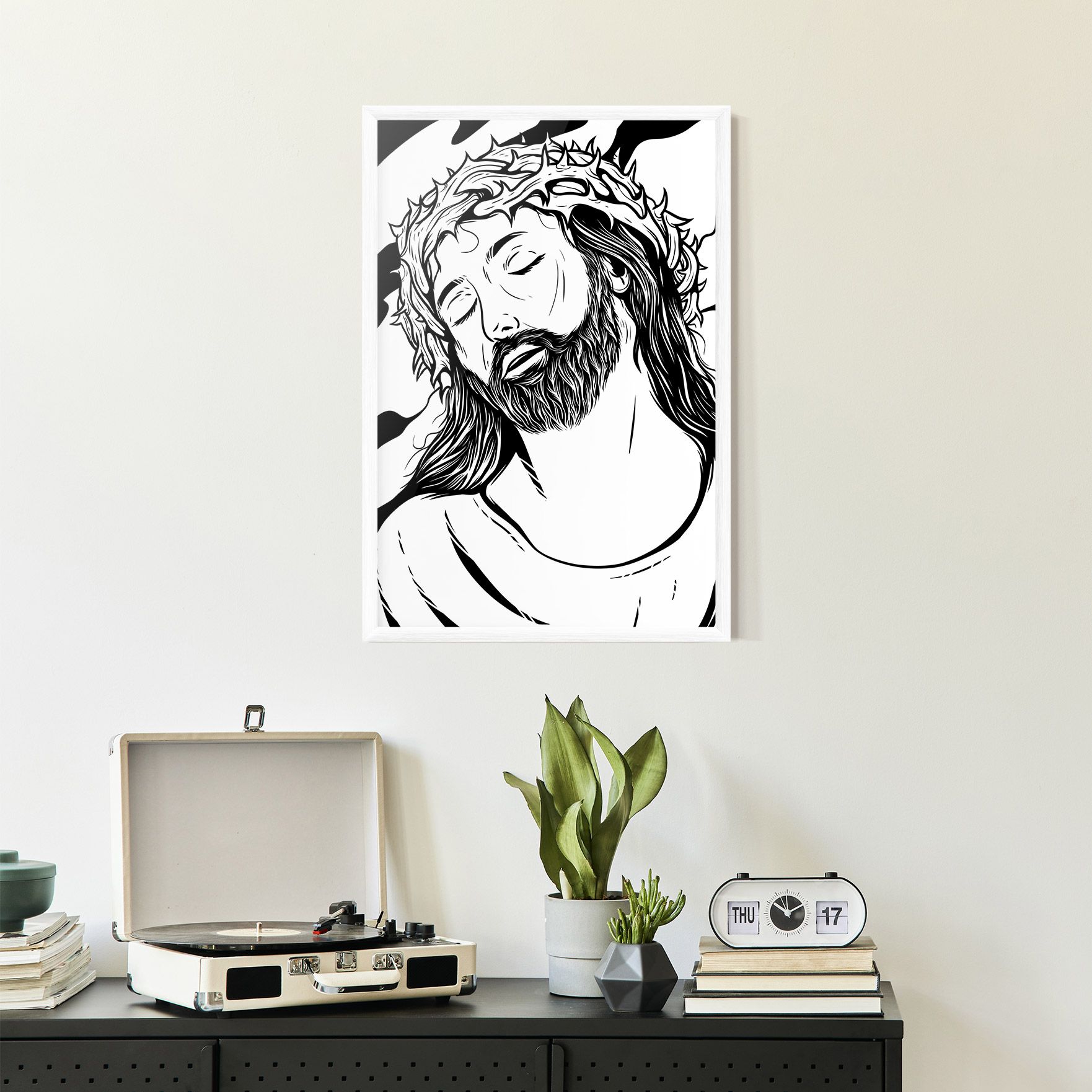Black White Jesus mockup 2